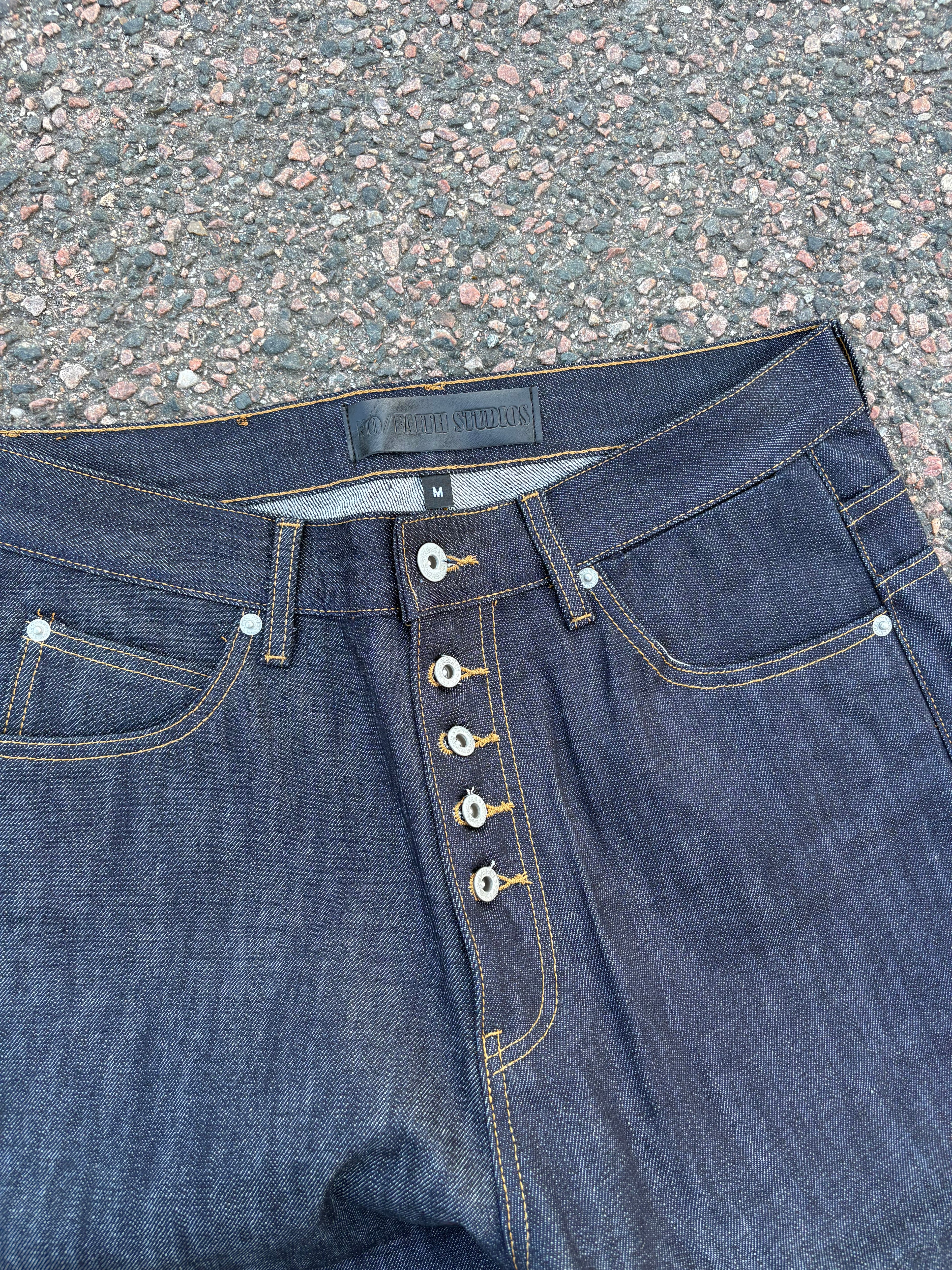 No Faith Studios Selvedge bootcut jeans (M)
