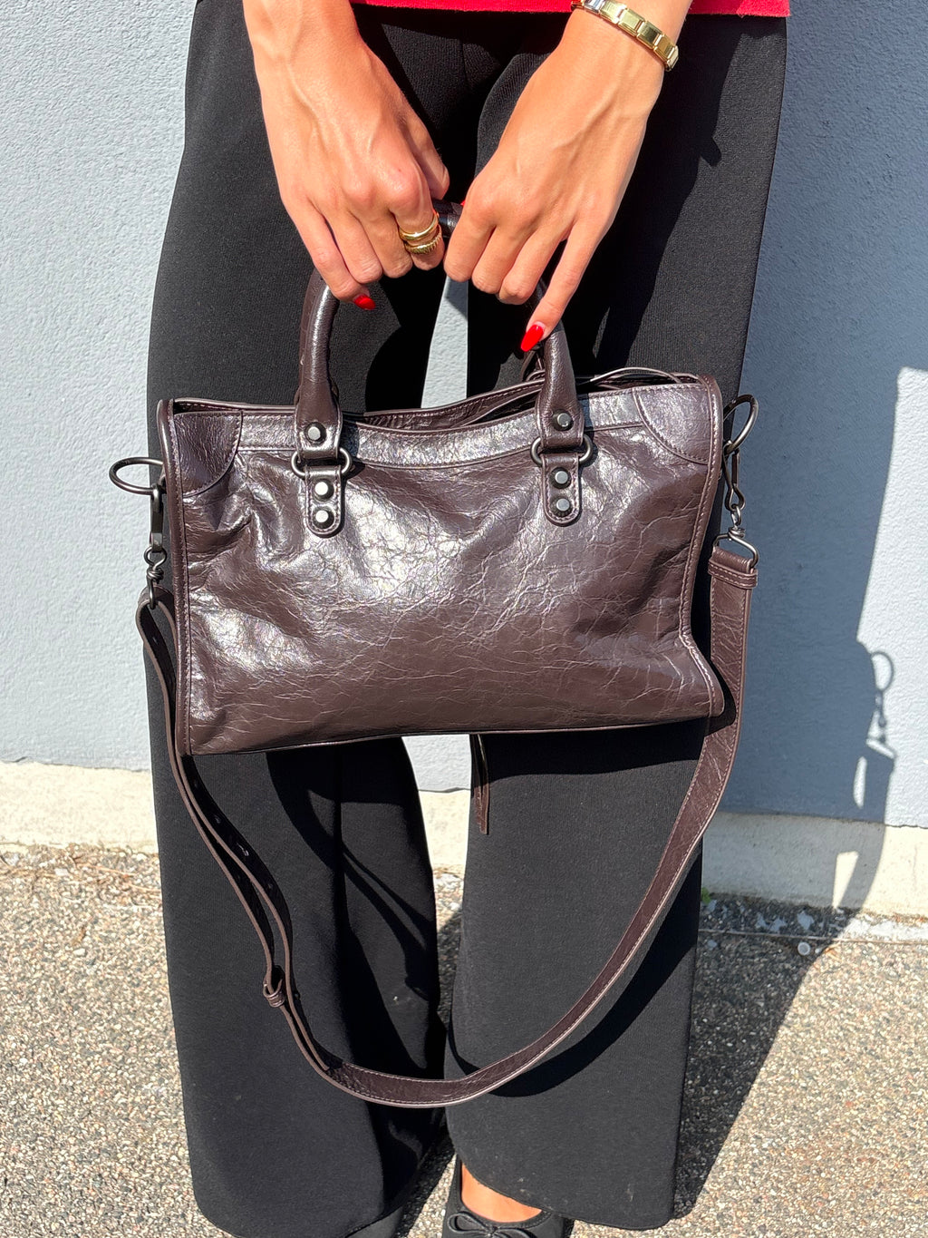 Balenciaga le city bag small coffee brown