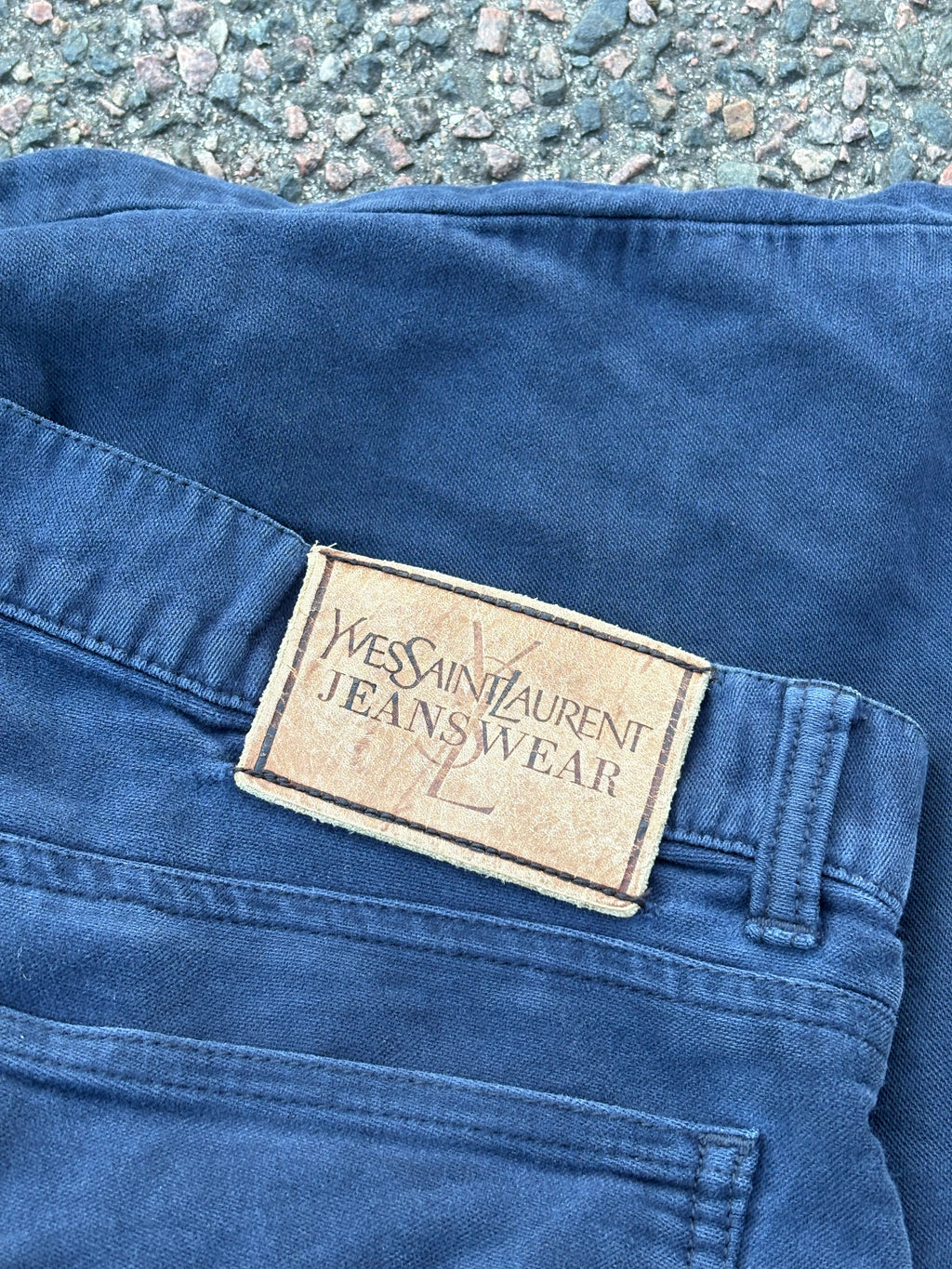 Yves Saint Laurent blue cotton straight fit pants