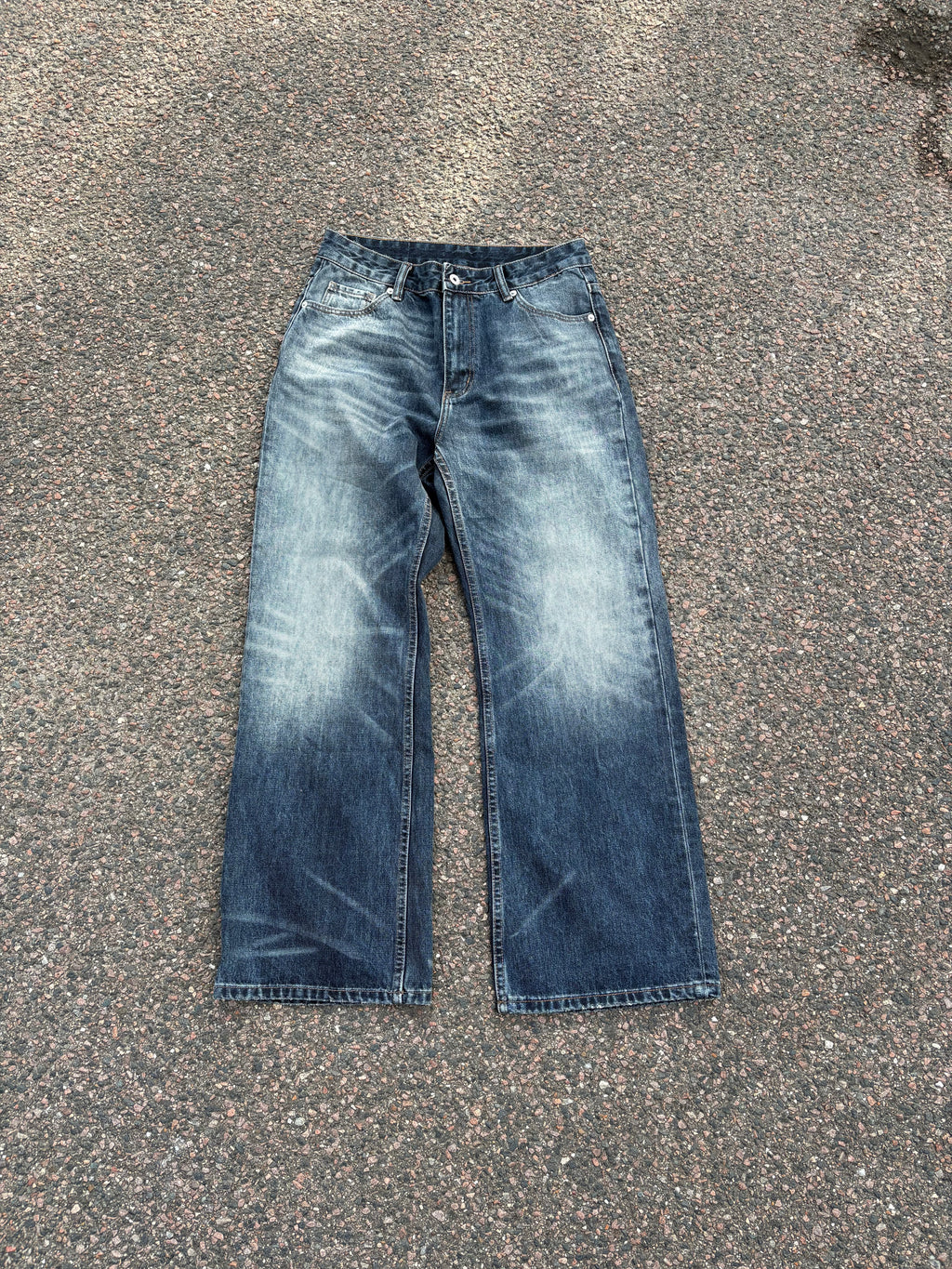 Vintage distressed bootcut jeans