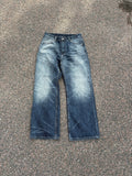 Vintage distressed bootcut jeans