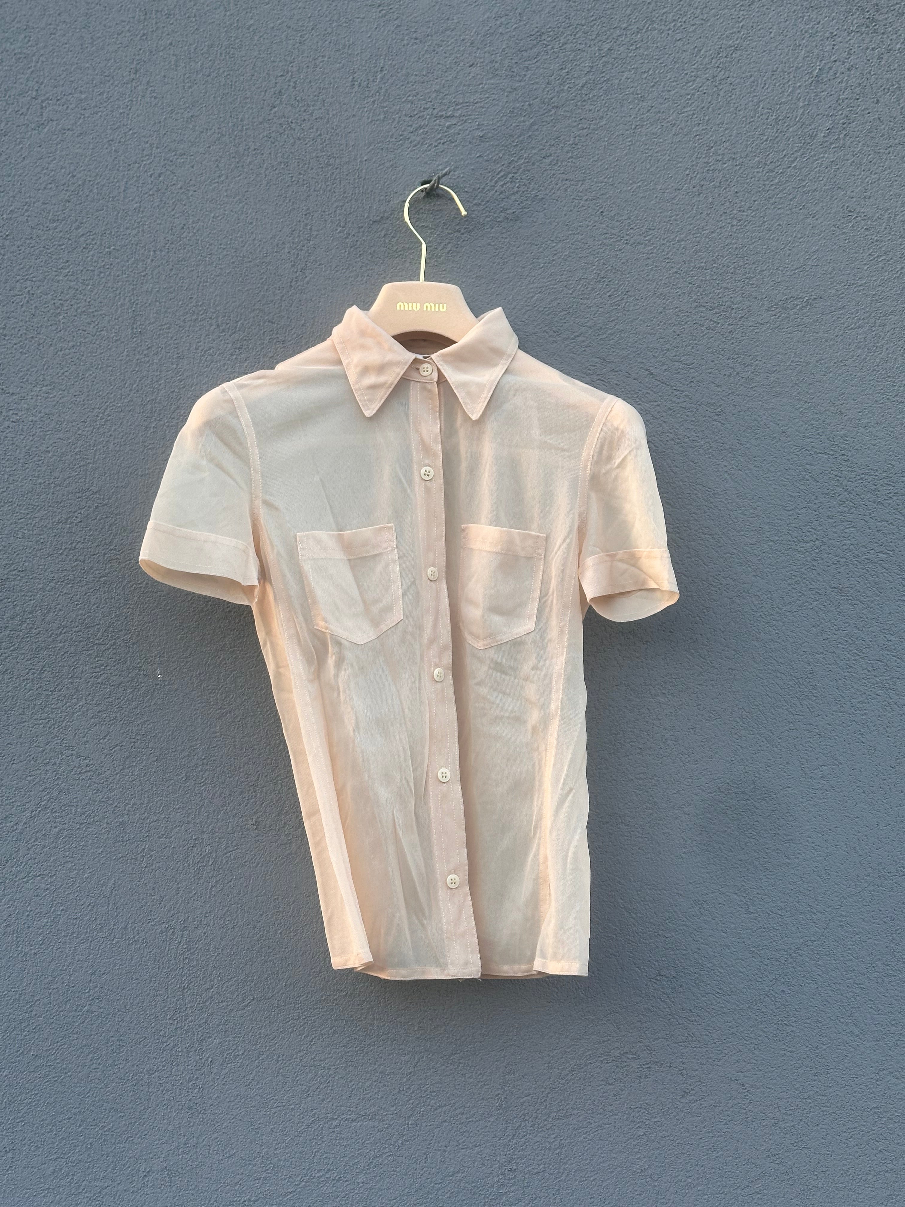 Miu miu vintage mesh button up shirt