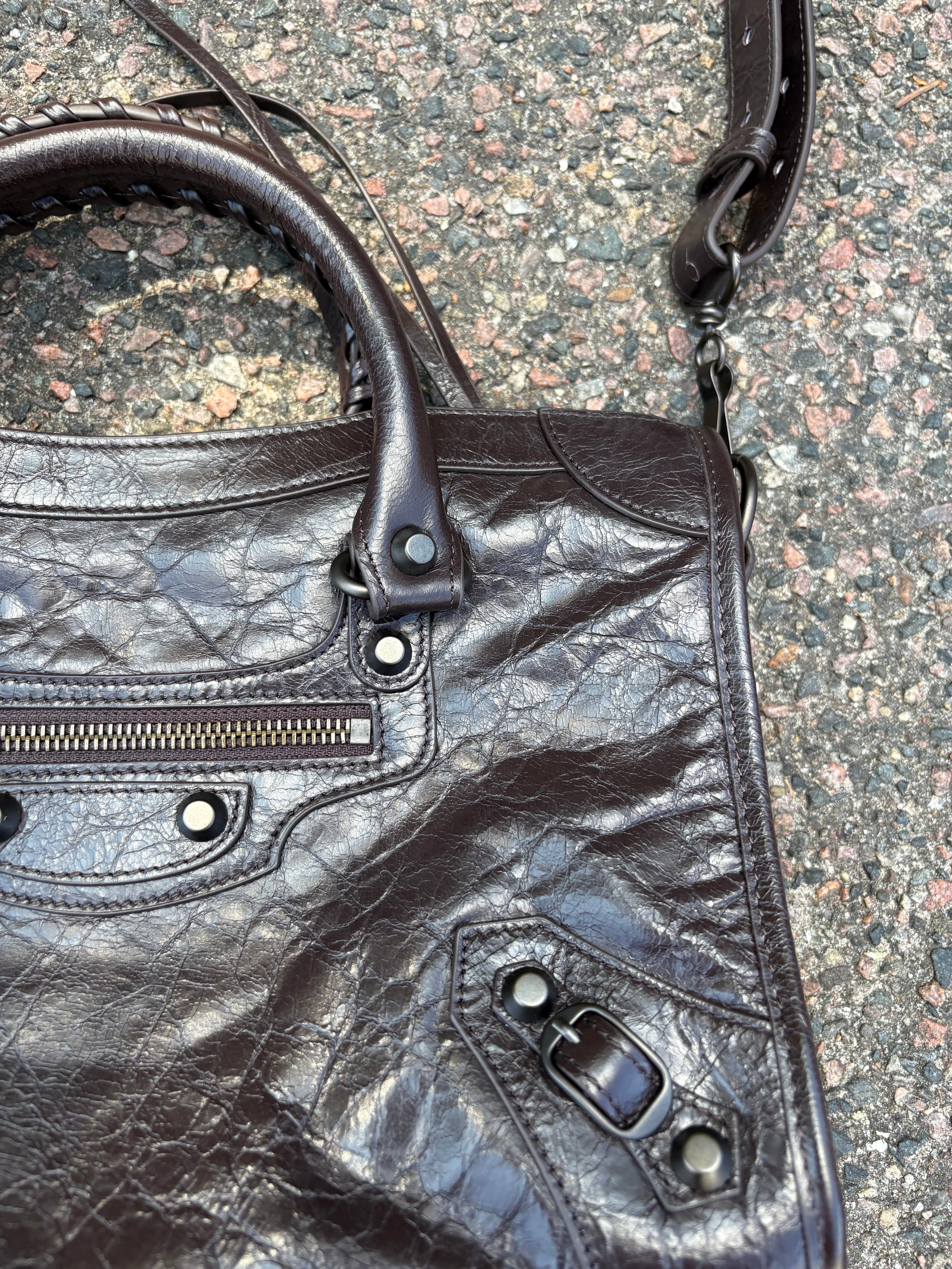 Balenciaga le city bag small coffee brown