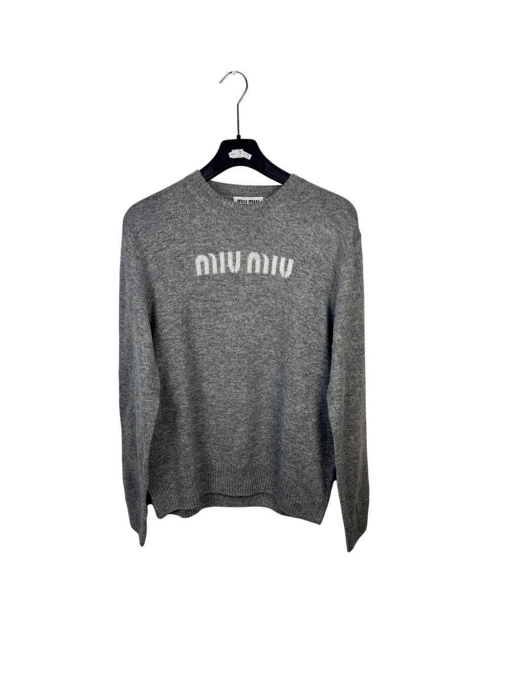 miu miu cashmere wool blend knit gray