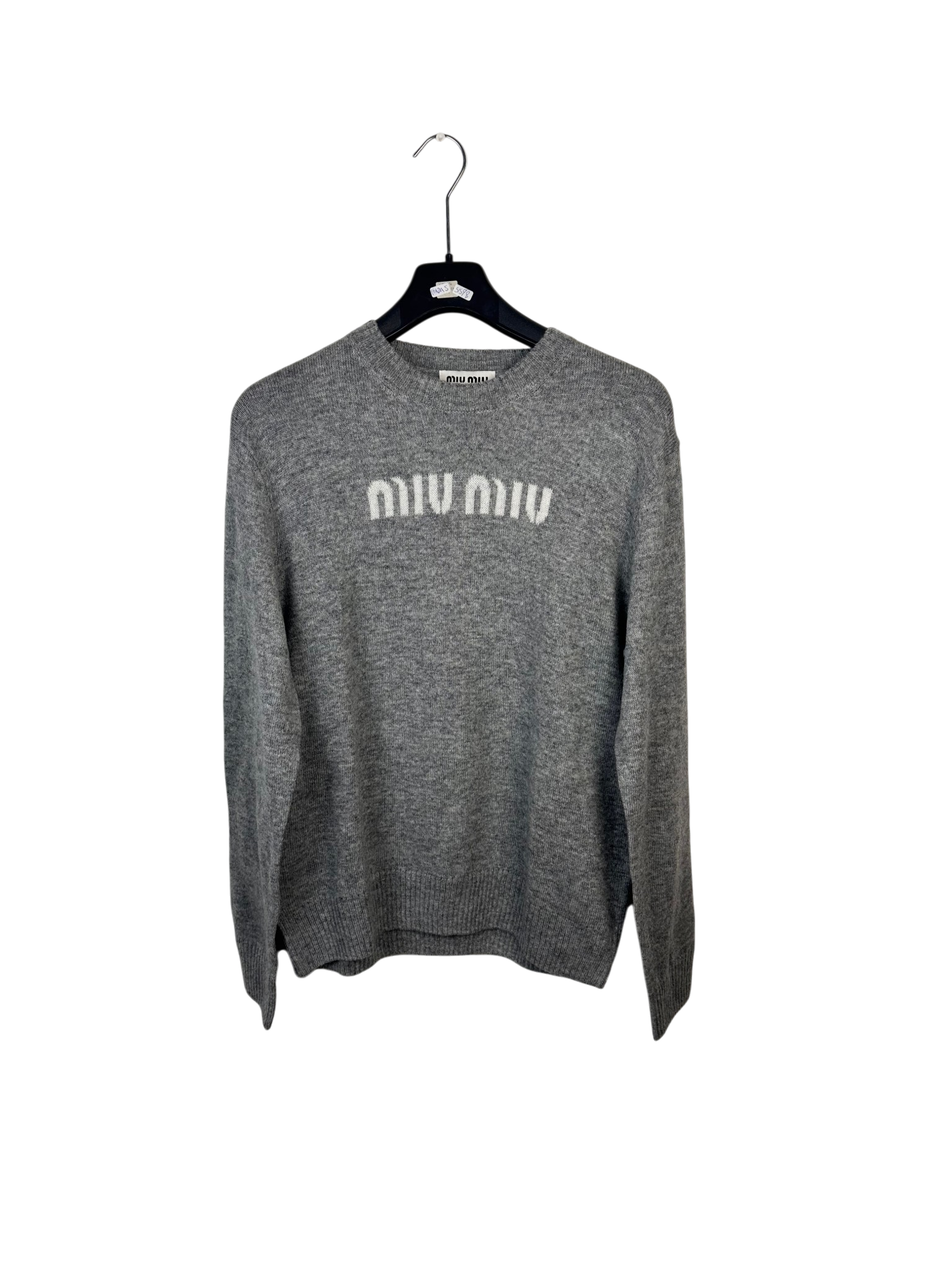 miu miu cashmere wool blend knit gray