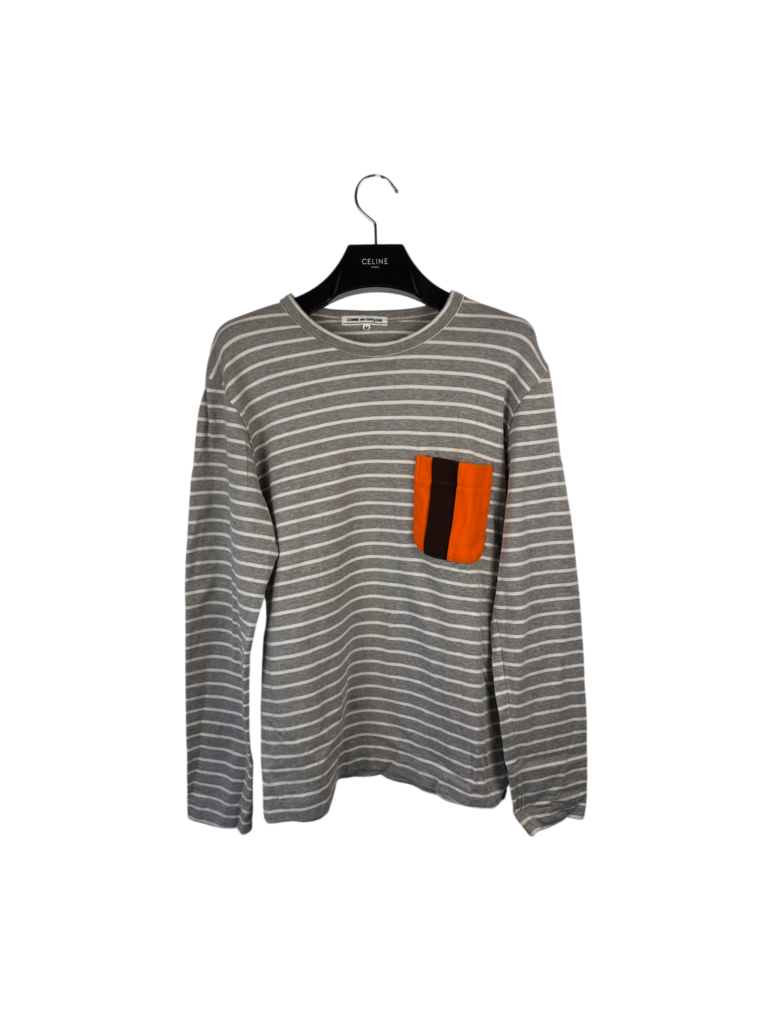comme des garcons striped pocket long sleeve
