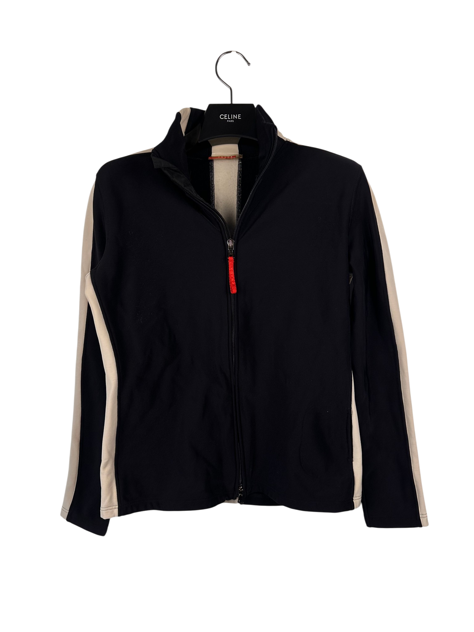 vintage prada nylon/polyester zip up navy