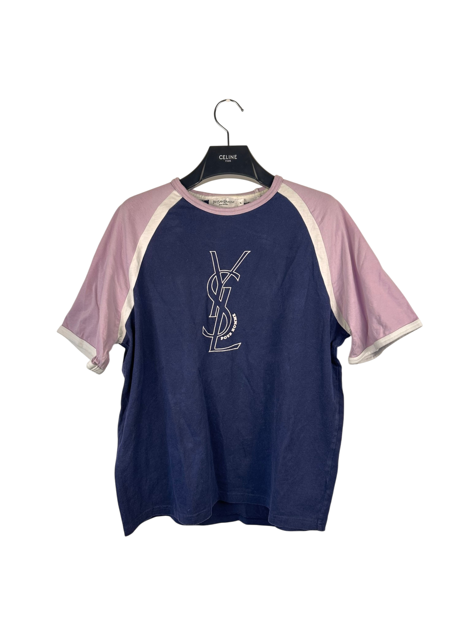 vintage Yves saint Laurent tee pink/navy