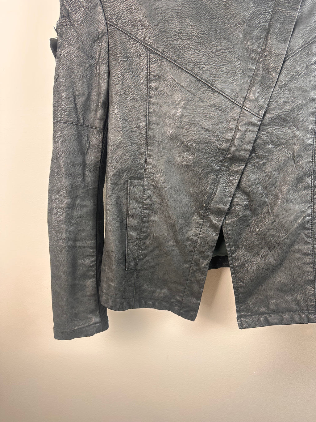 maison martin margiela MM6 leather biker asymetrical jacket