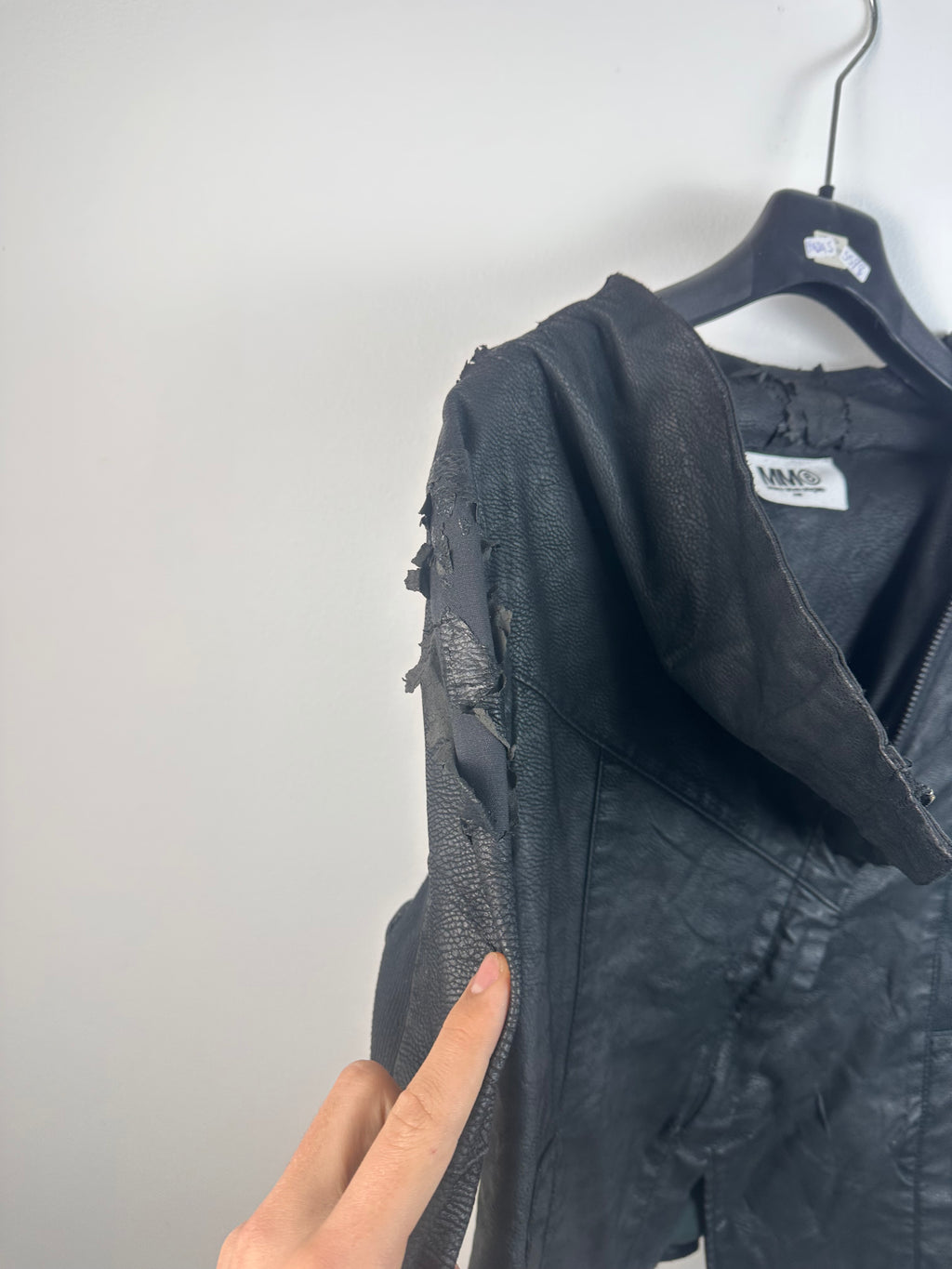 maison martin margiela MM6 leather biker asymetrical jacket