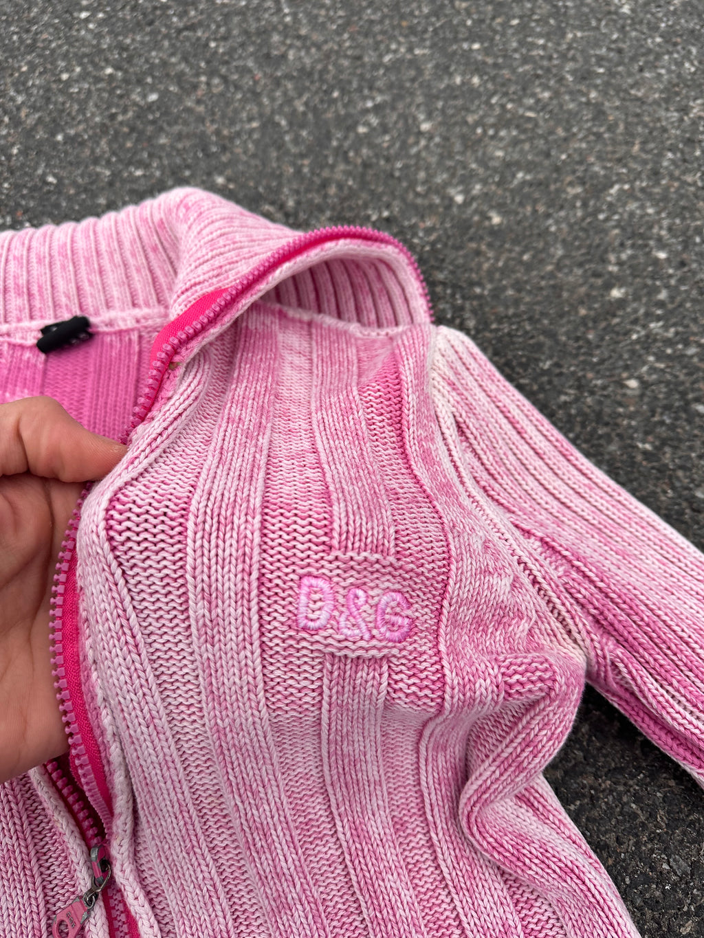 dolce & gabbana pink zip up 1990s vintage