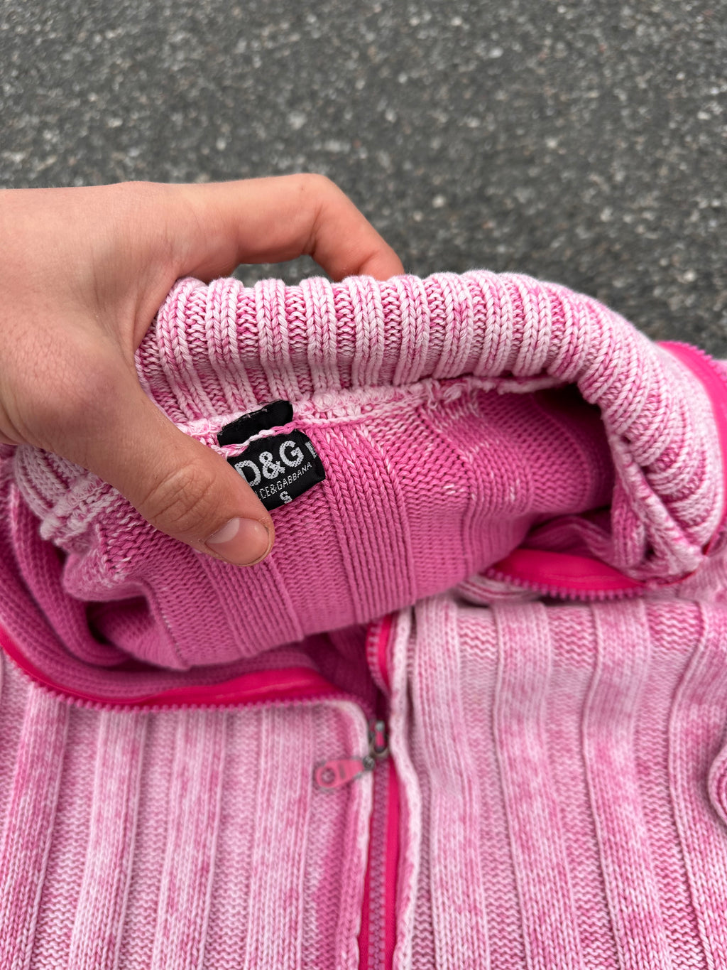 dolce & gabbana pink zip up 1990s vintage