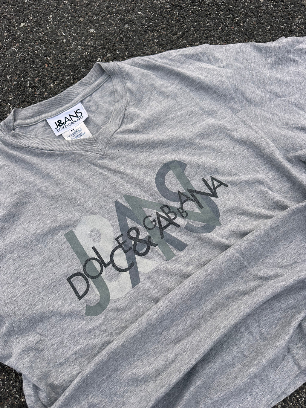 dolce & gabbana jeans tee grey