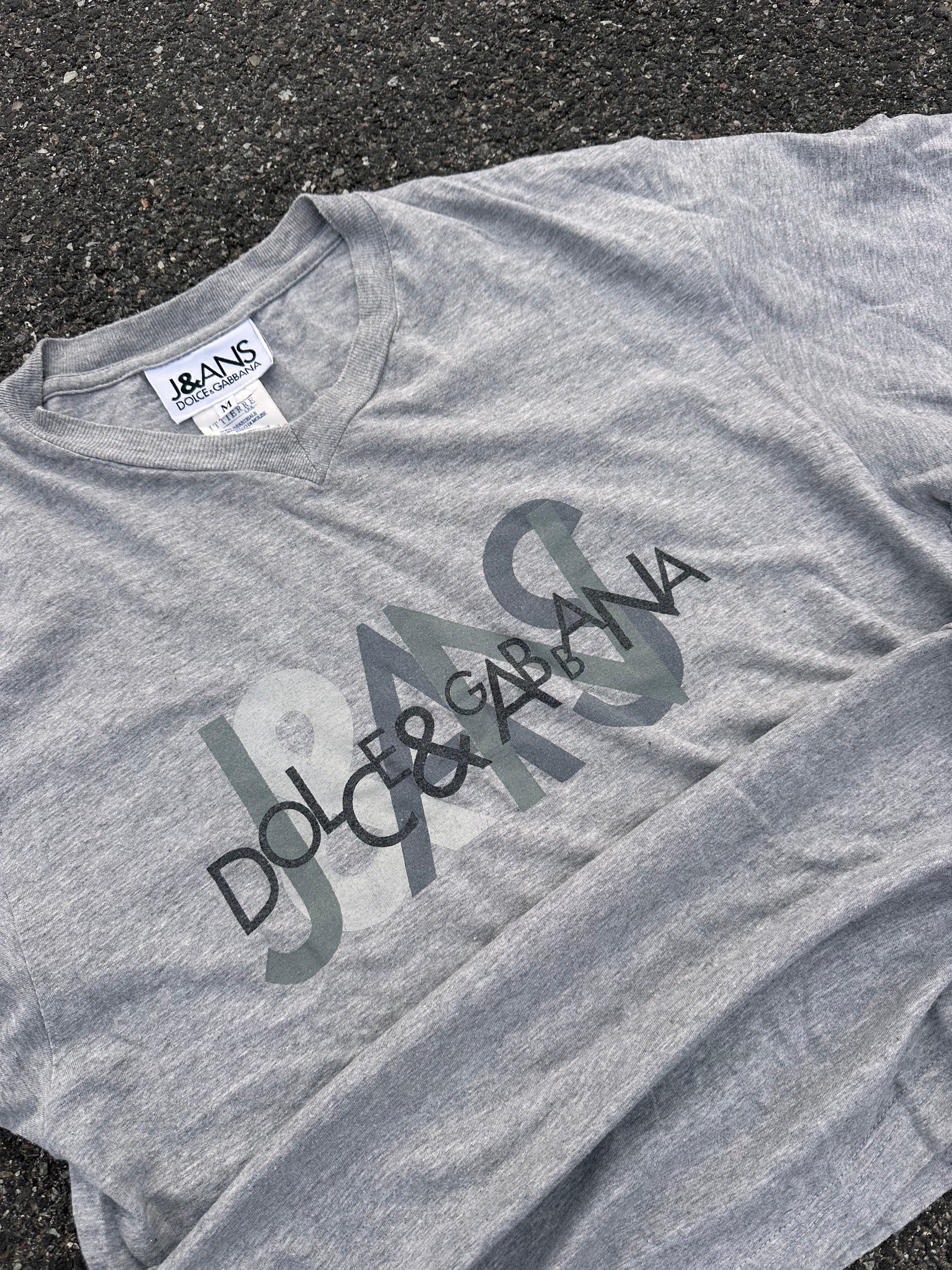 dolce & gabbana jeans tee grey