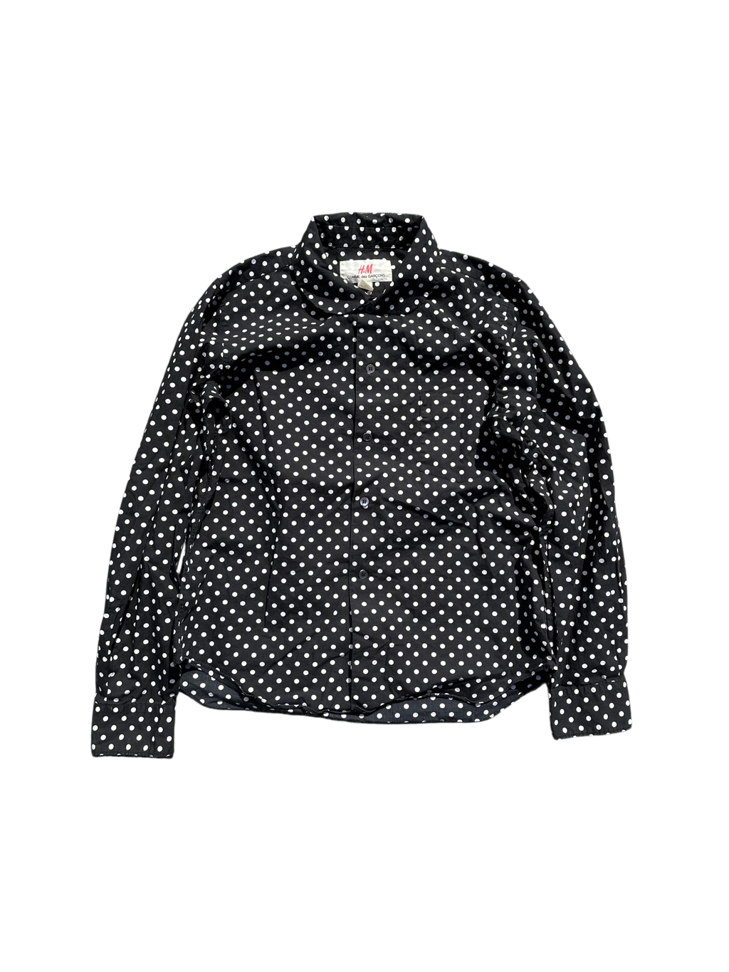 H&M x comme des garcons polka dot button up