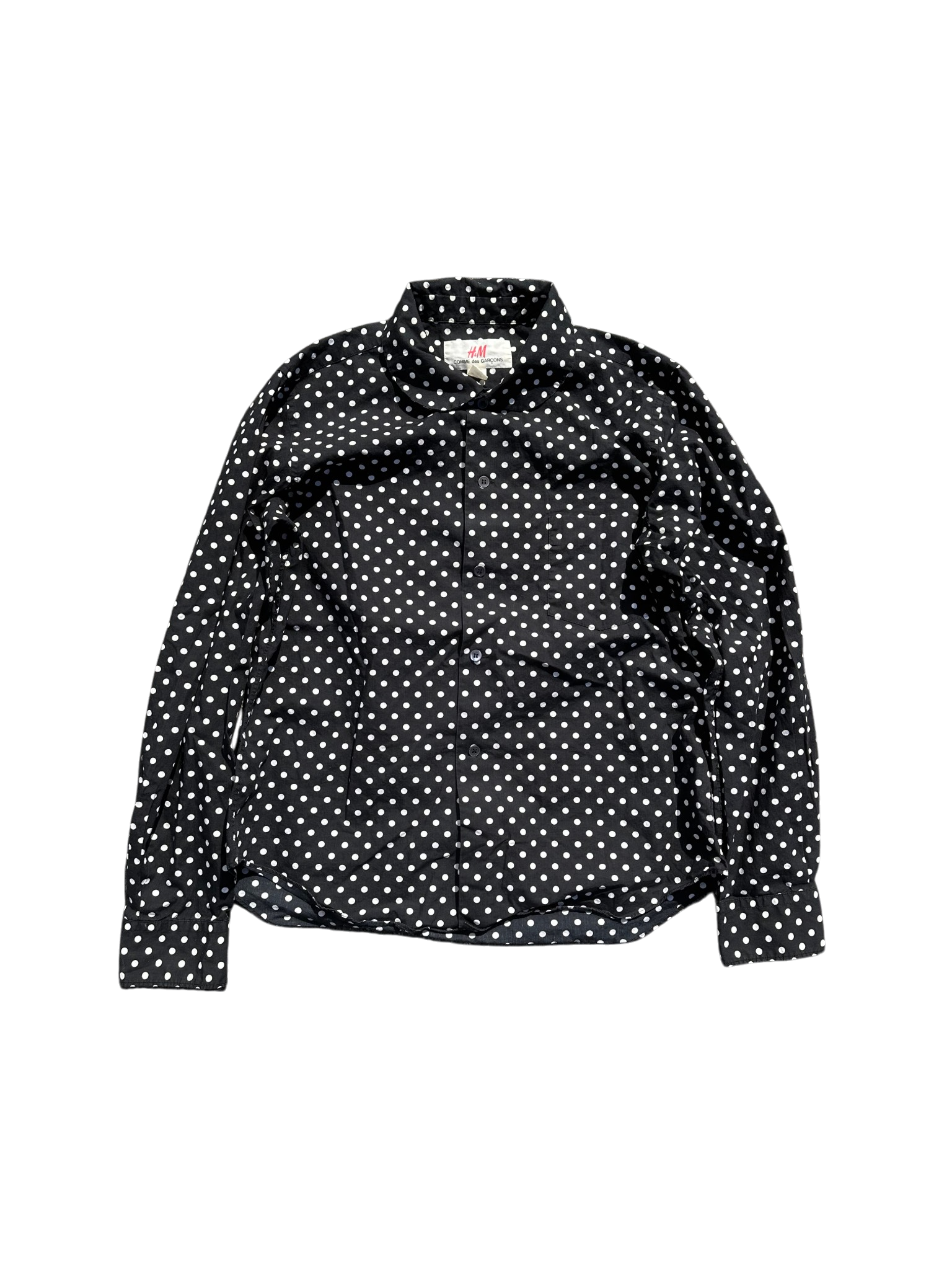 H&M x comme des garcons polka dot button up