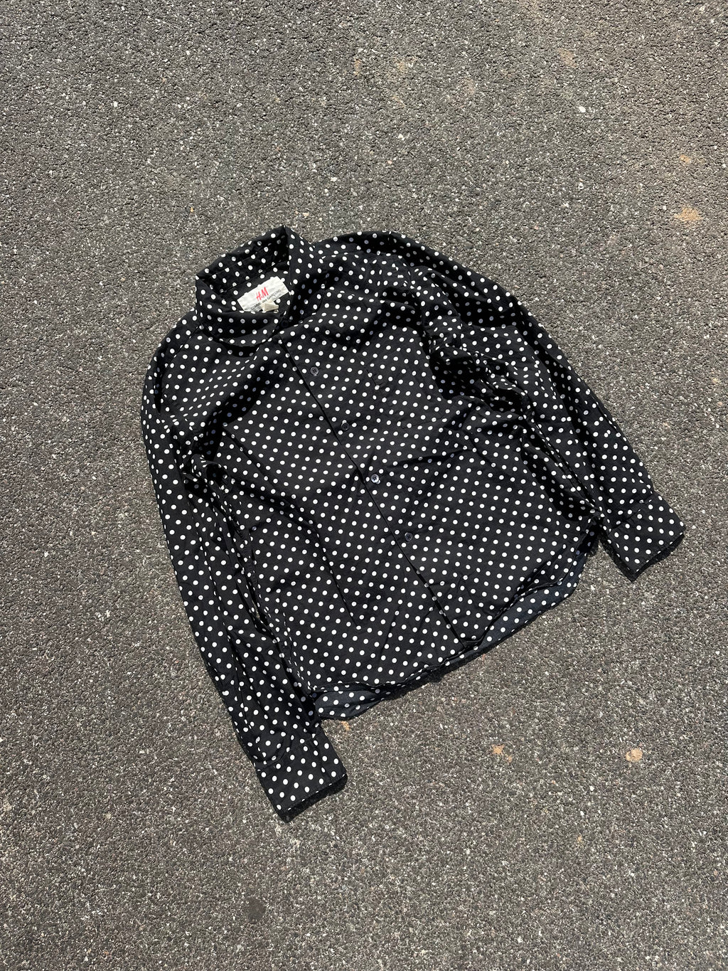 H&M x comme des garcons polka dot button up