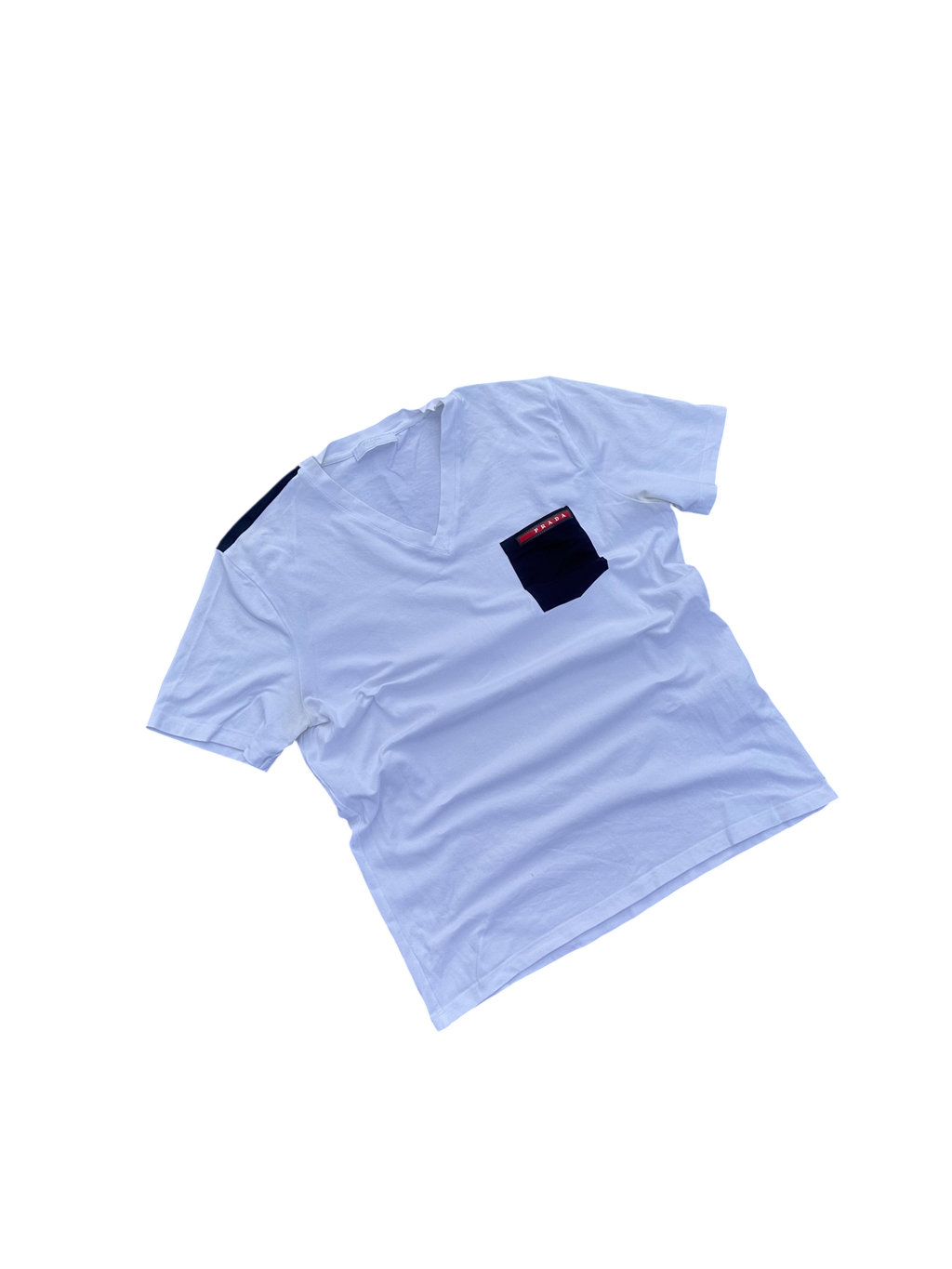 Prada white pocket nylon tee