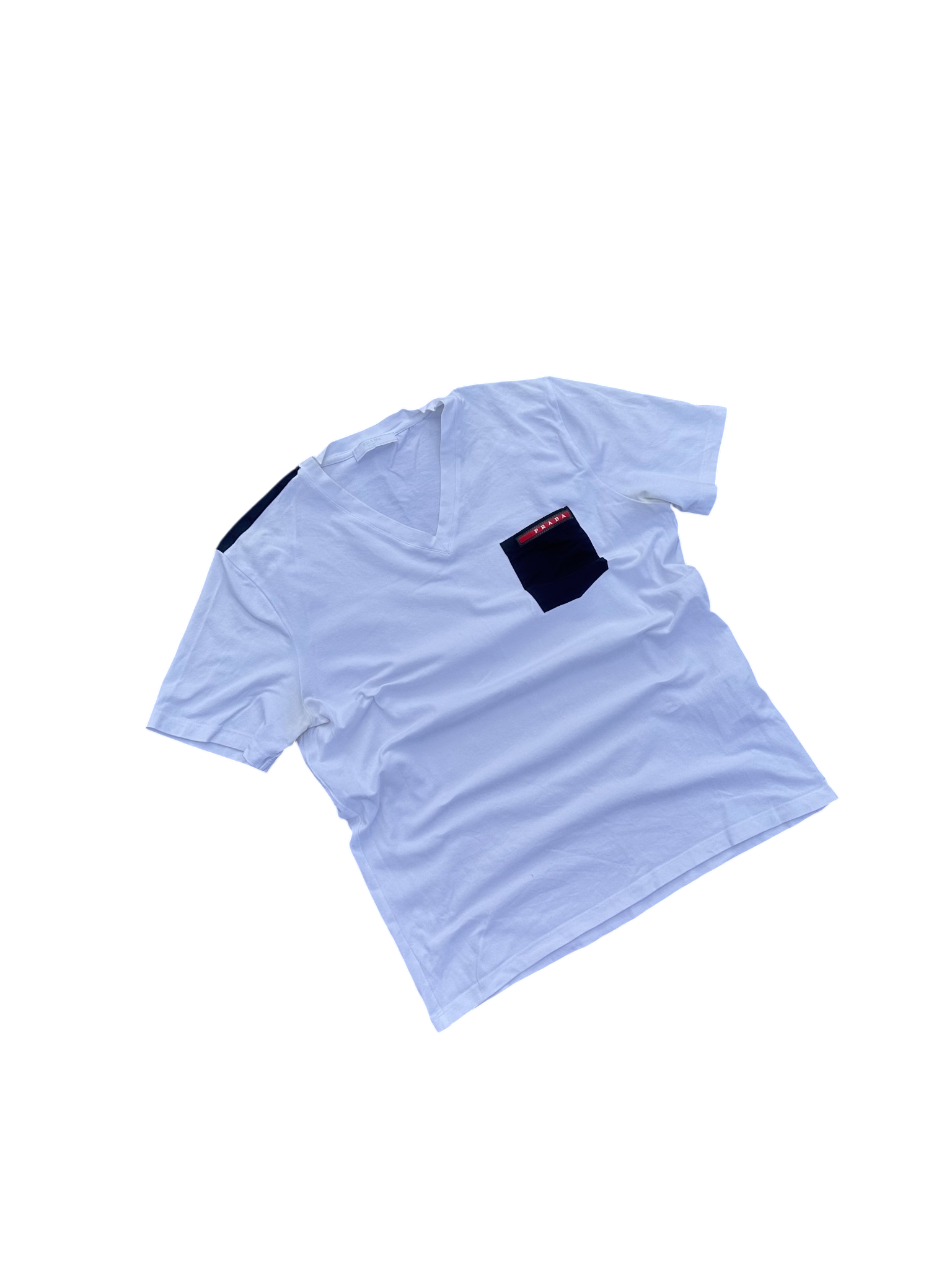 Prada white pocket nylon tee