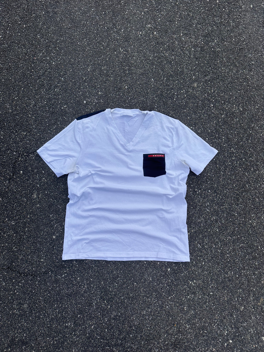 Prada white pocket nylon tee
