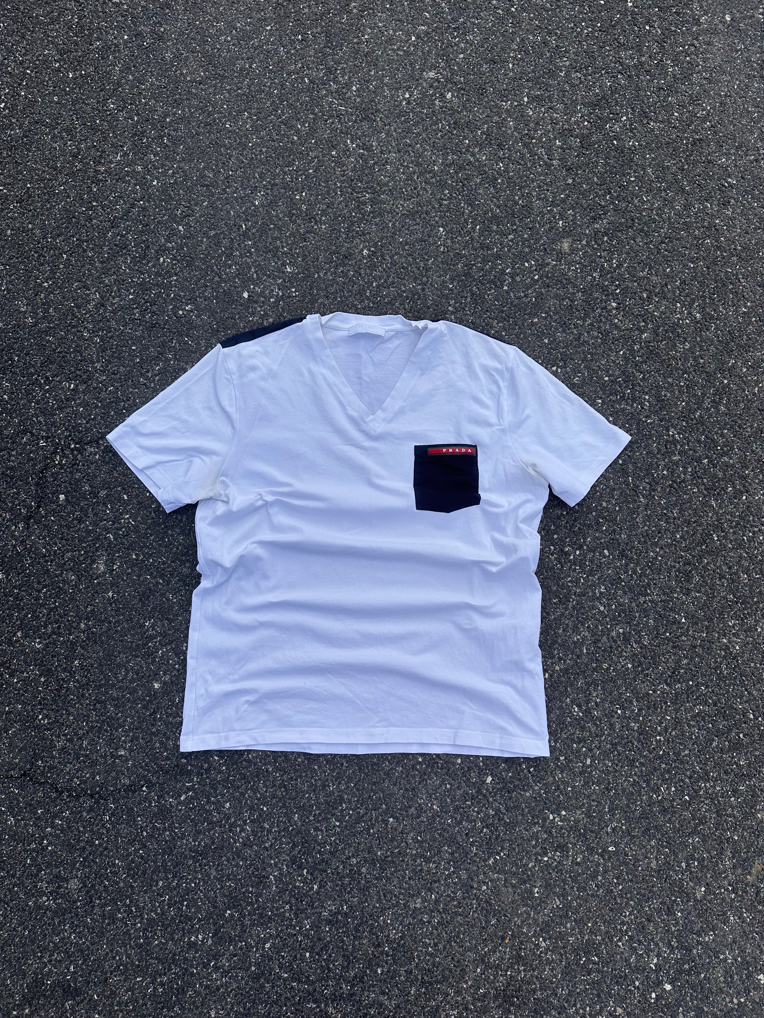 Prada white pocket nylon tee