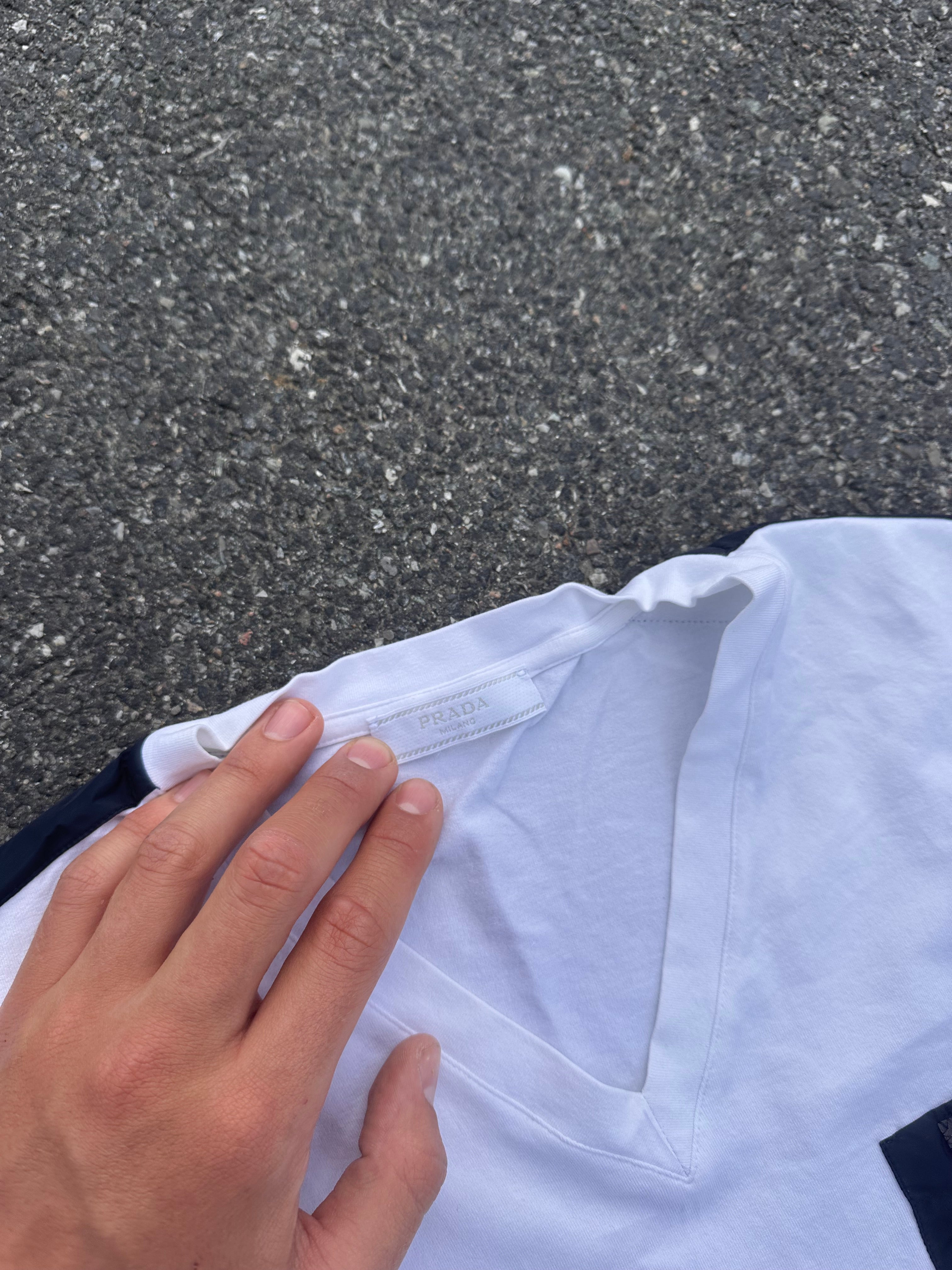 Prada white pocket nylon tee