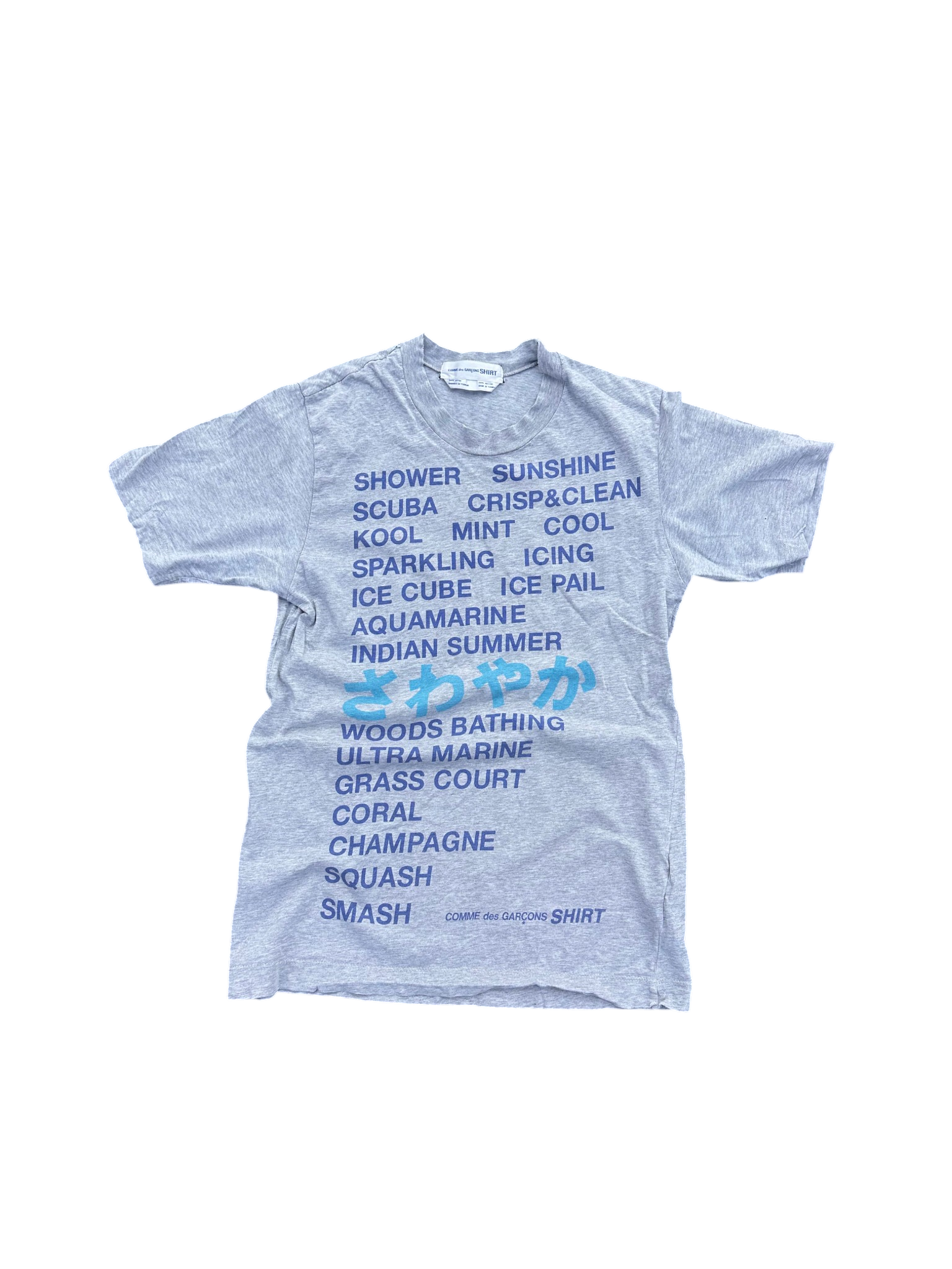 vintage comme des garcons poem tee grey