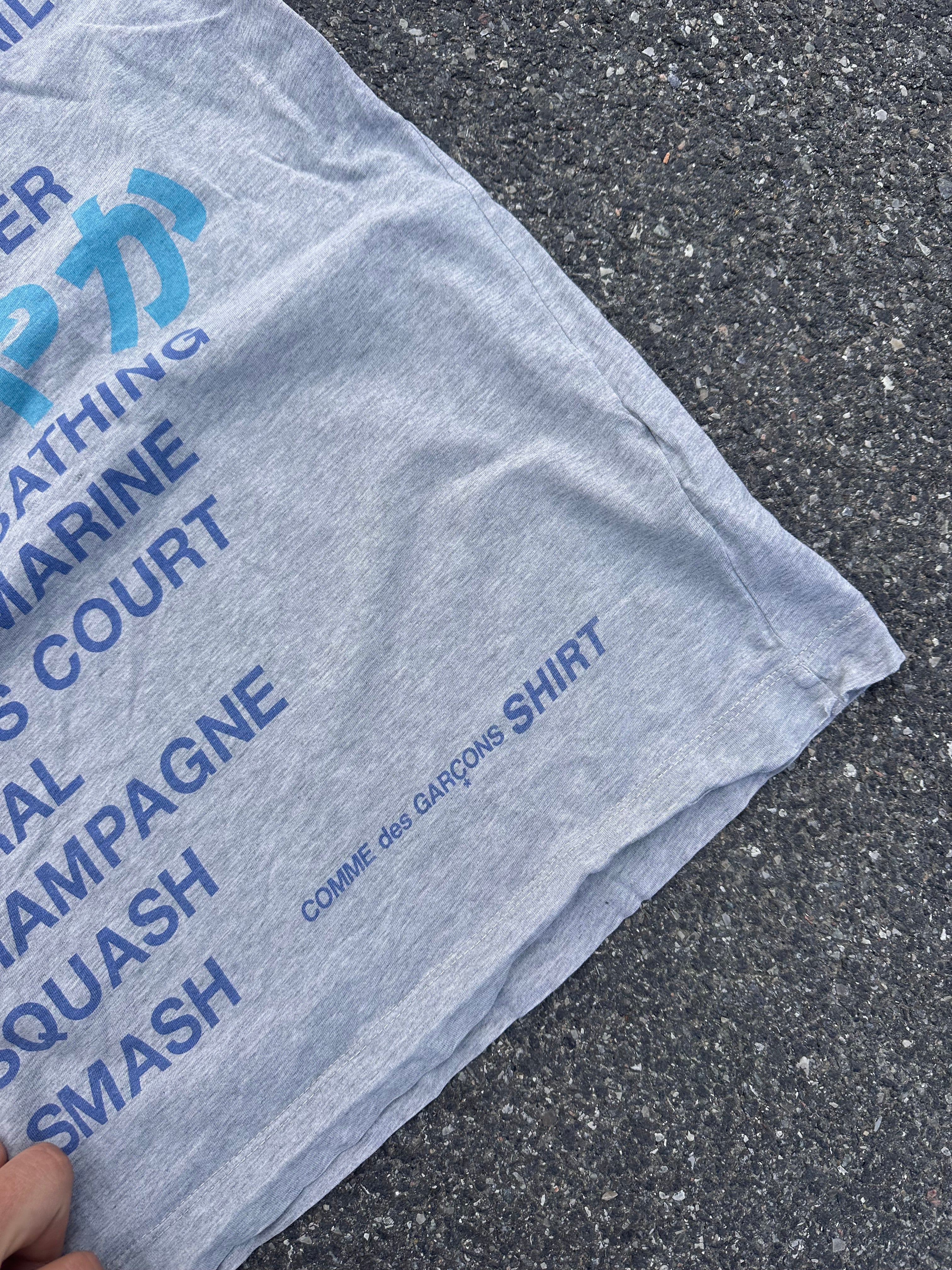 vintage comme des garcons poem tee grey
