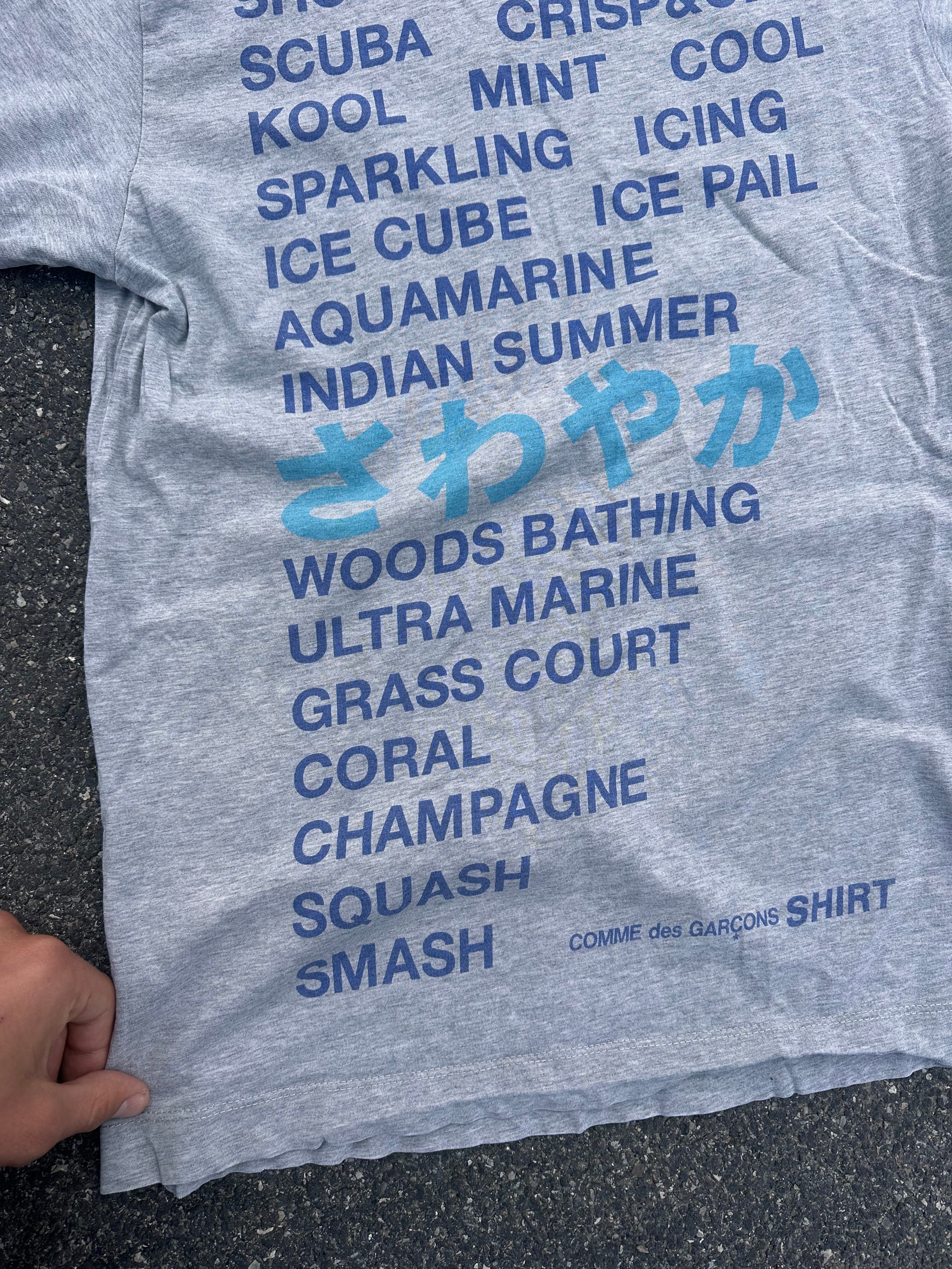 vintage comme des garcons poem tee grey