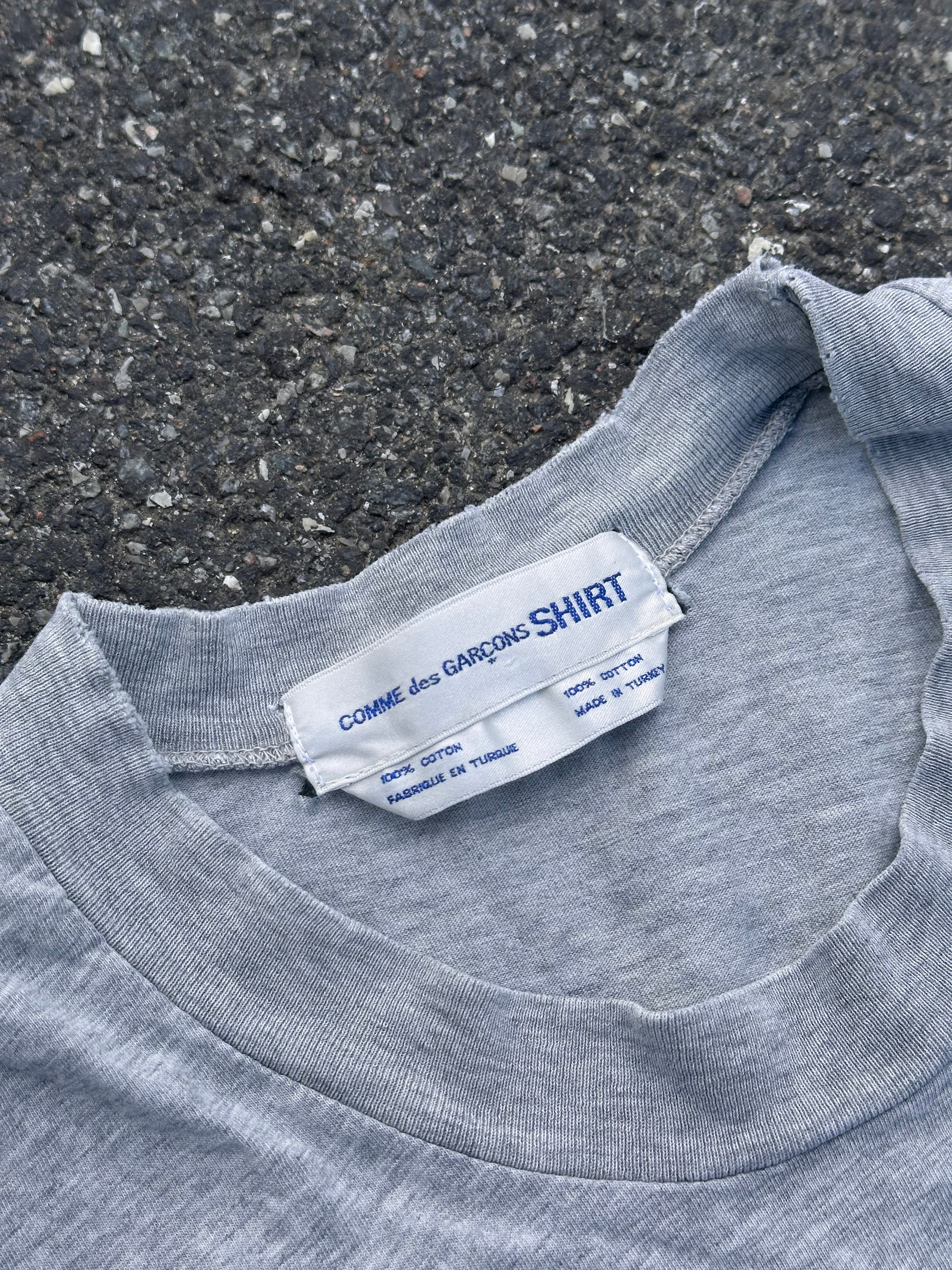 vintage comme des garcons poem tee grey