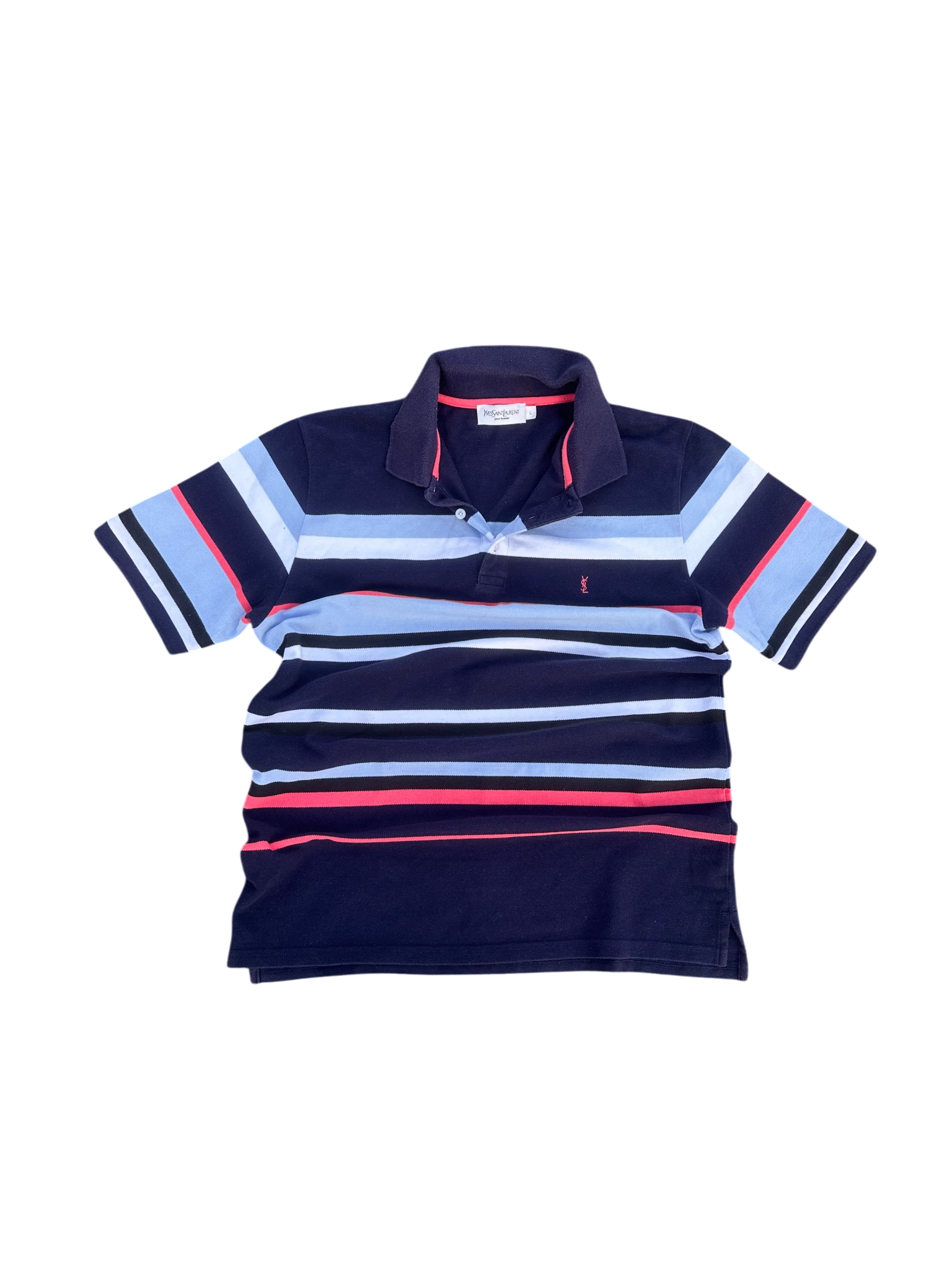 Yves saint laurent striped polo blue