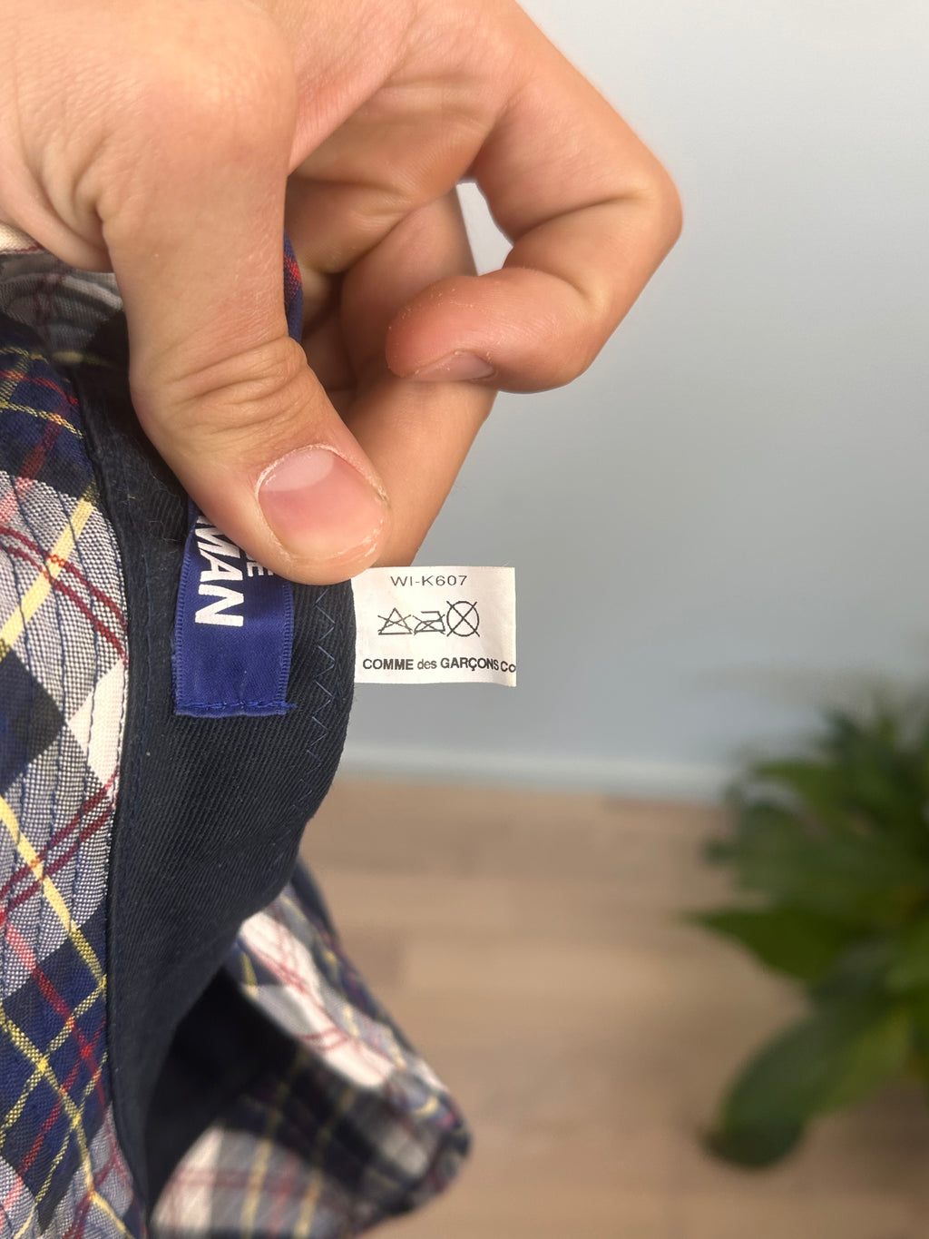 Junya watanabe checkered bucket hat blue