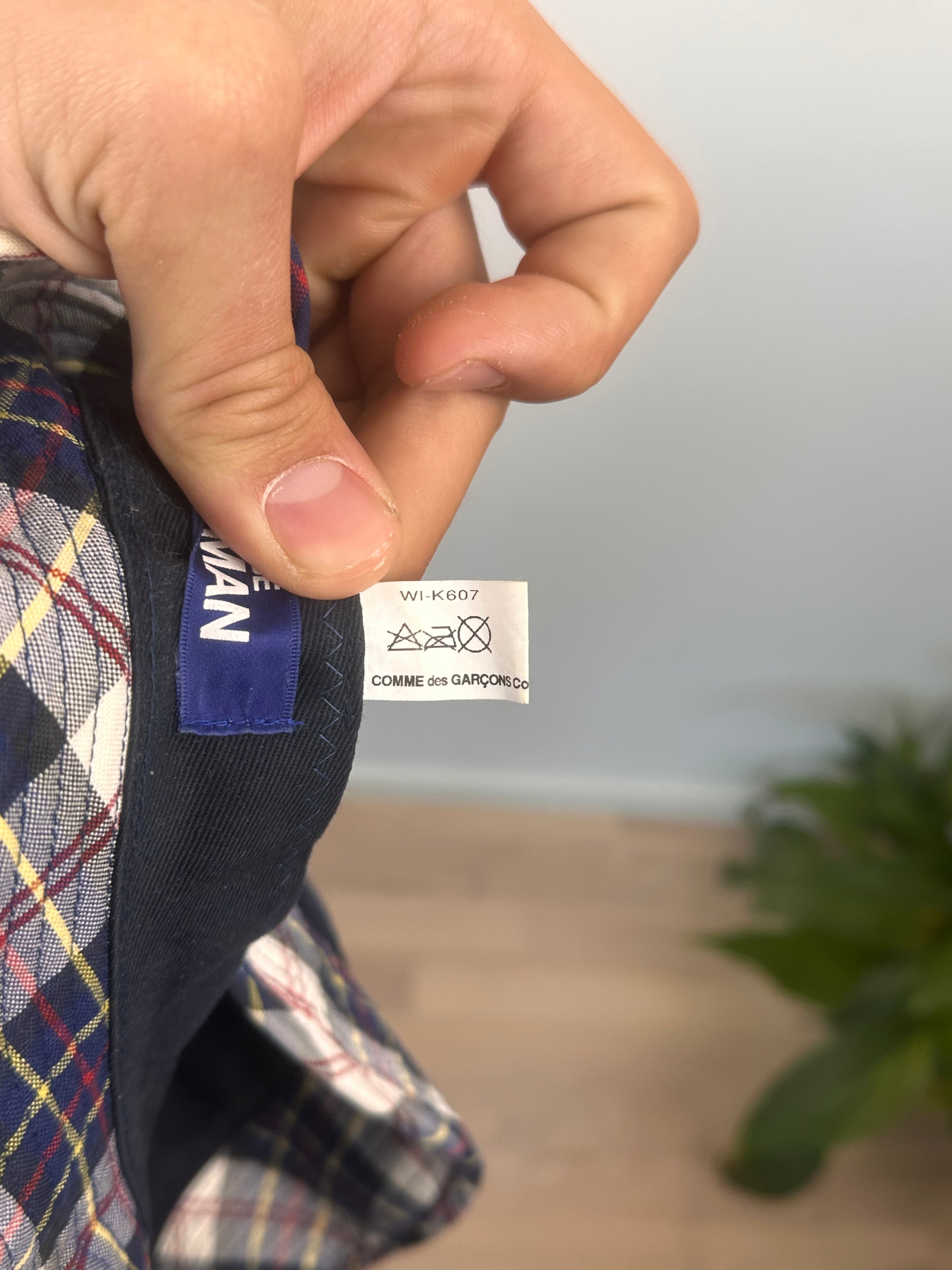 Junya watanabe checkered bucket hat blue