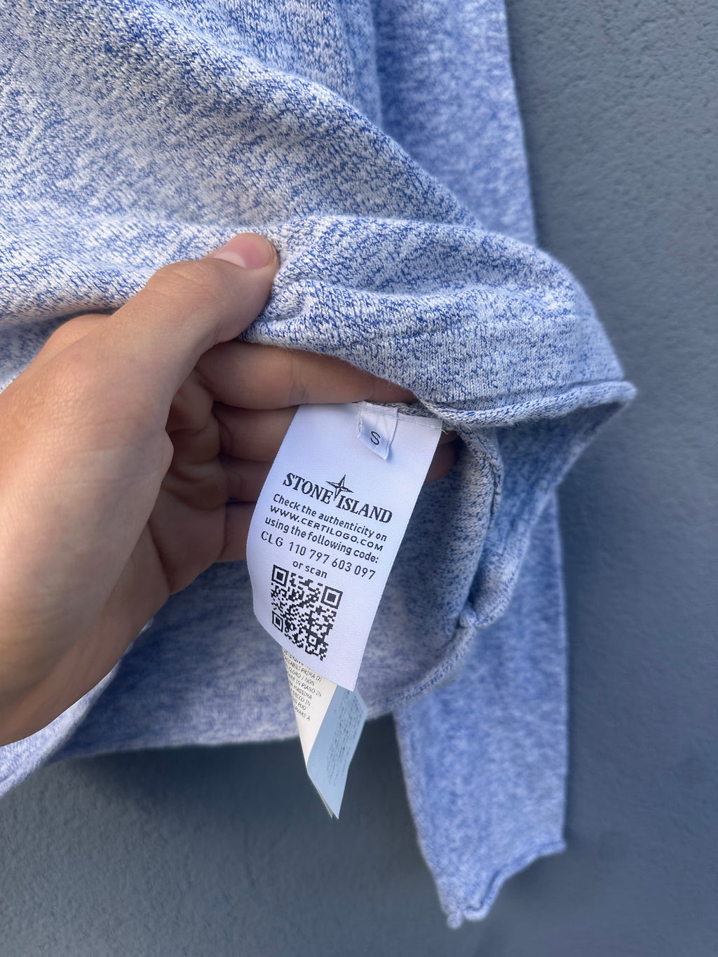 stone island 2019 long sleeve blue/white