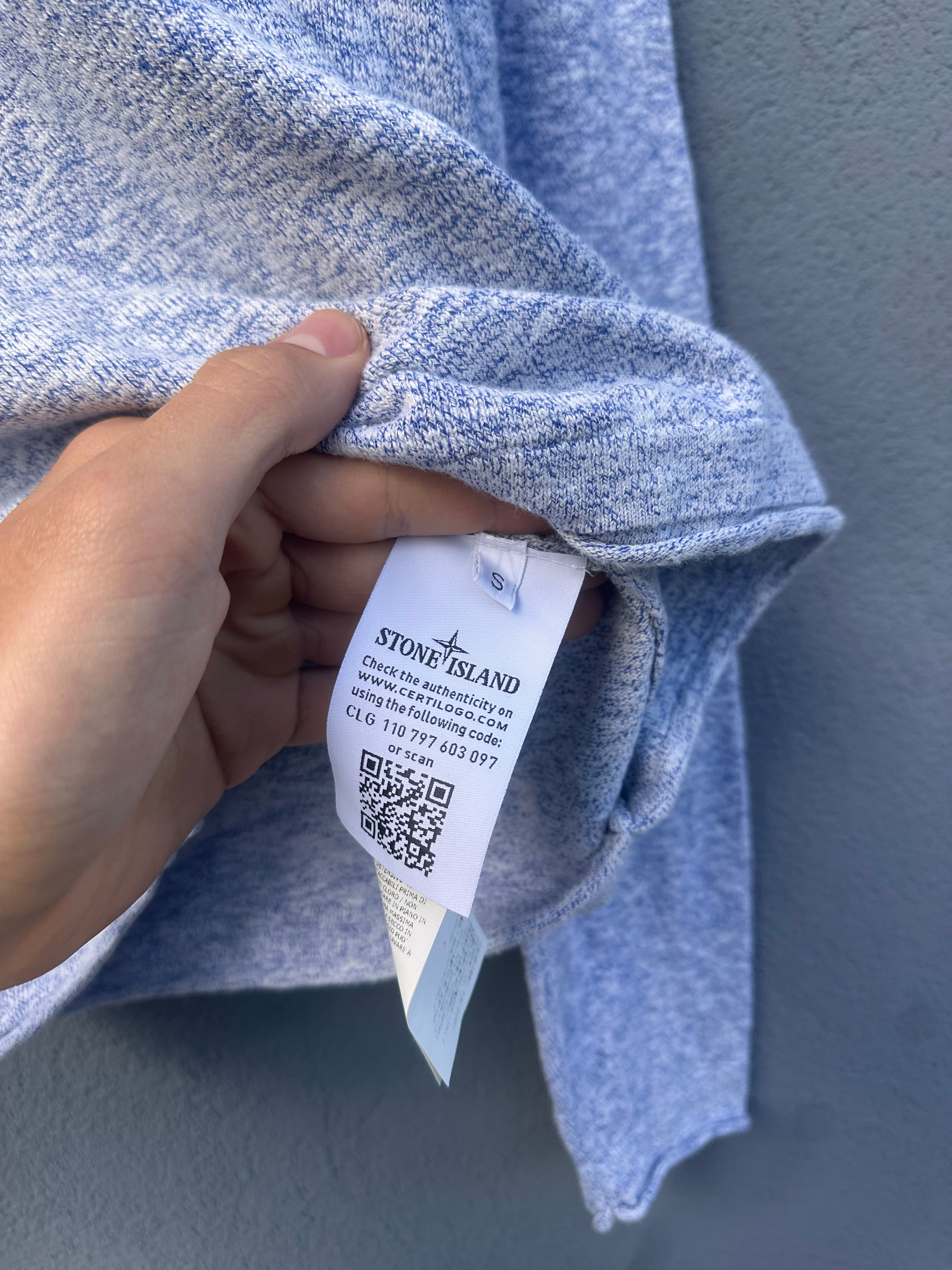 stone island 2019 long sleeve blue/white