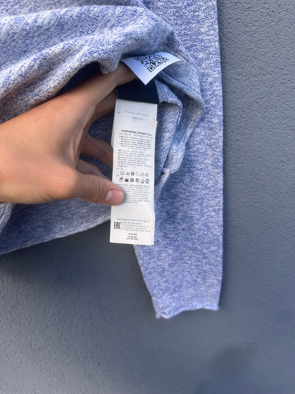 stone island 2019 long sleeve blue/white