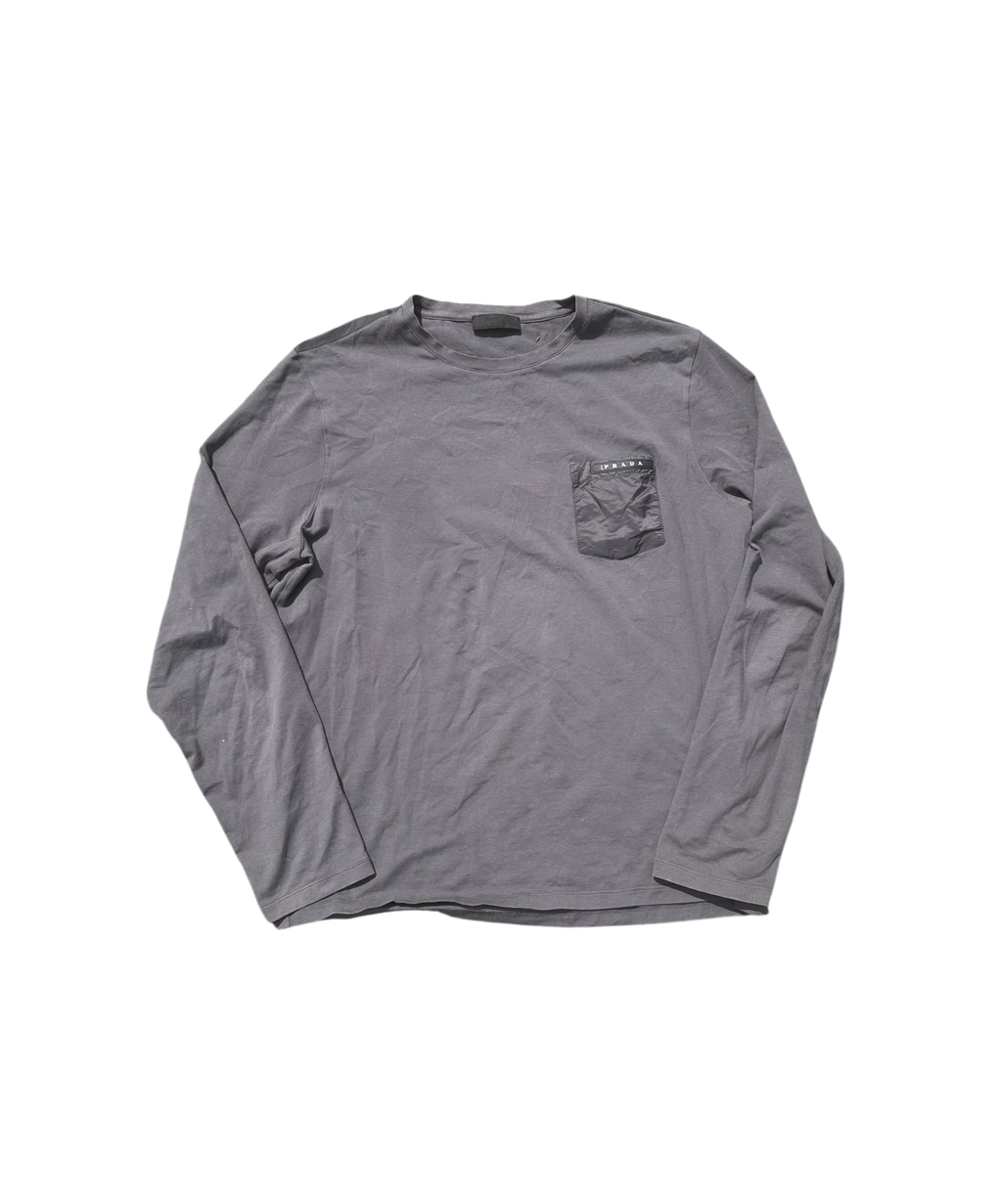 Prada Grey Long sleeve pocket tee 2019