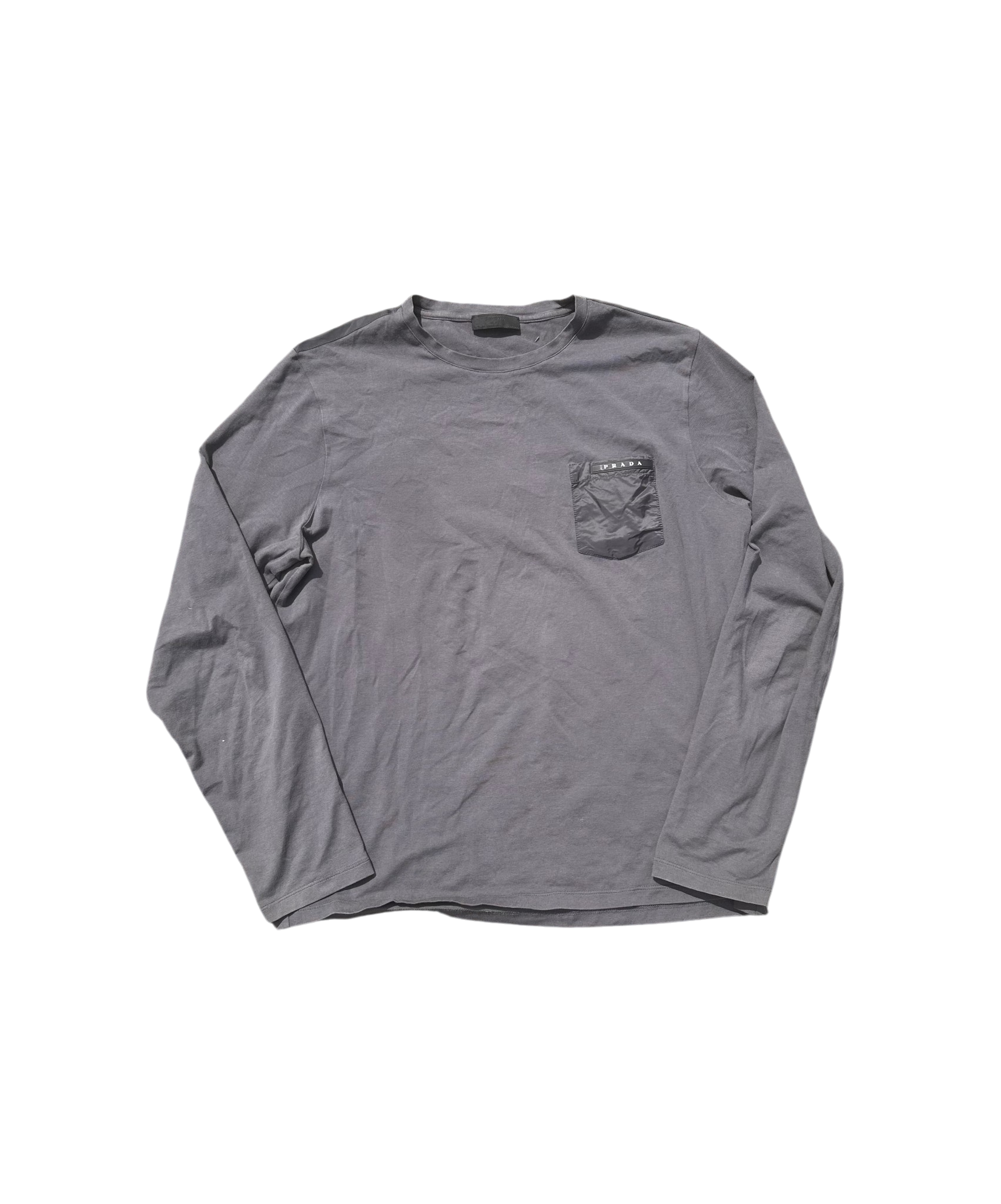 Prada Grey Long sleeve pocket tee 2019