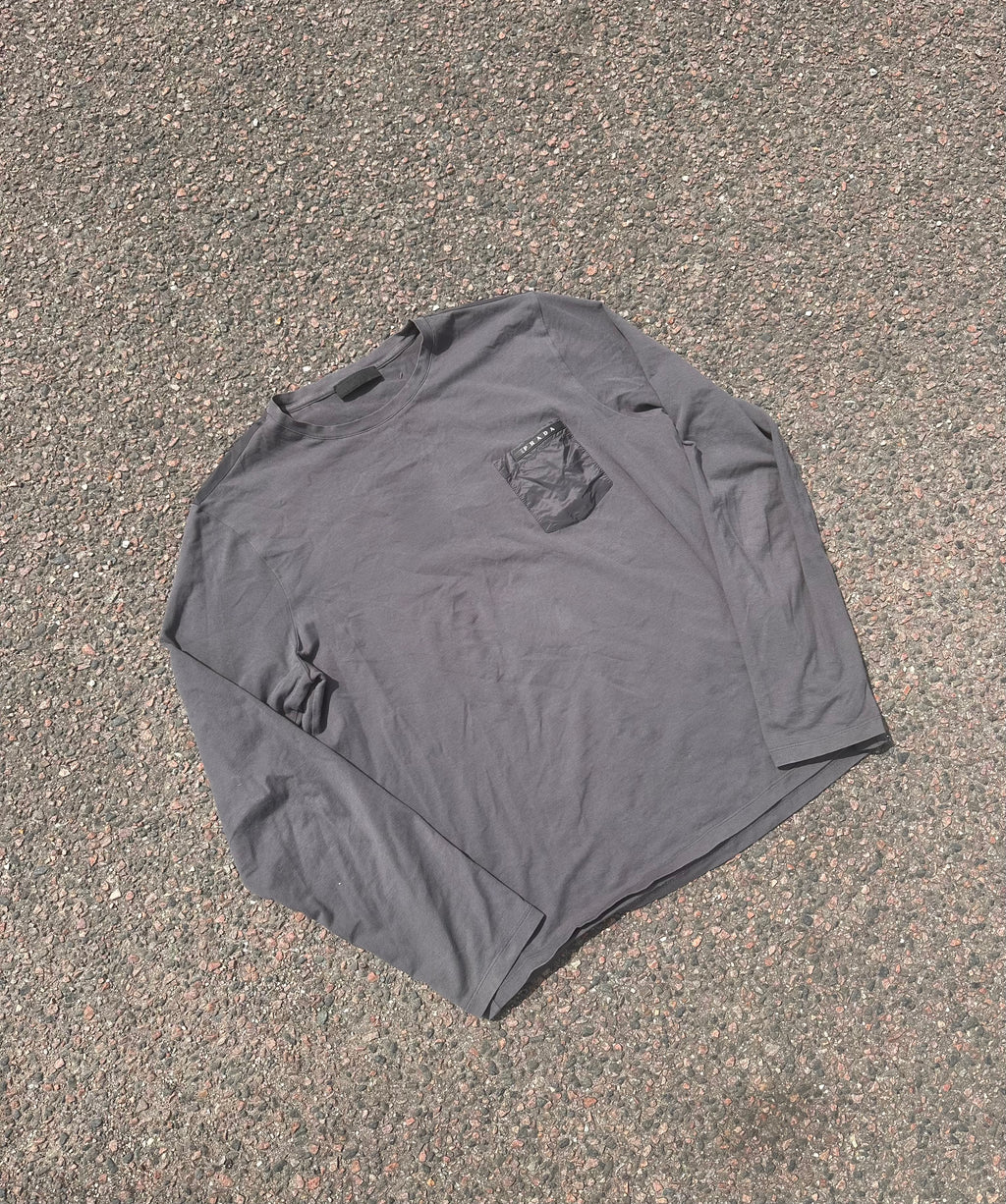 Prada Grey Long sleeve pocket tee 2019