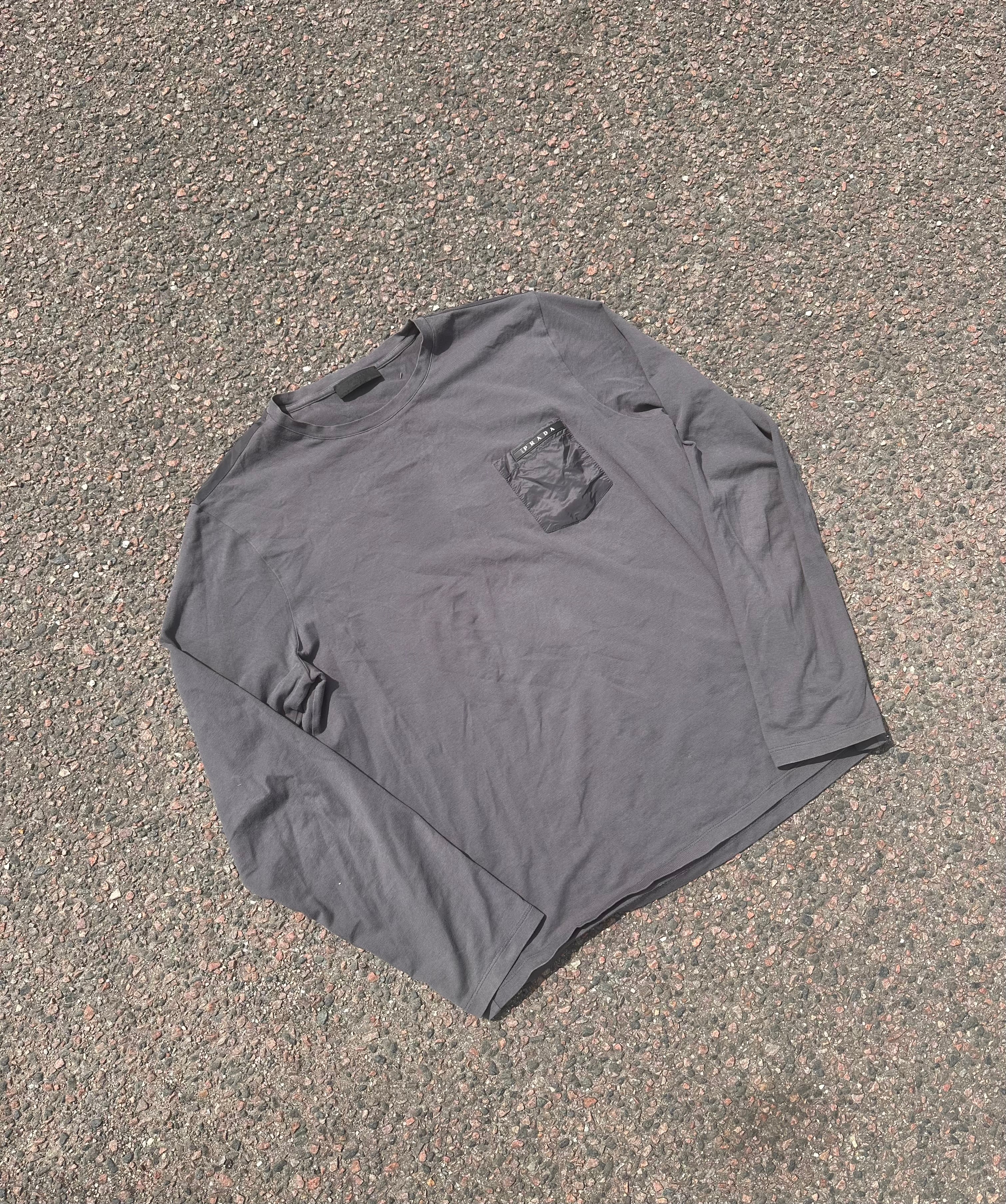 Prada Grey Long sleeve pocket tee 2019